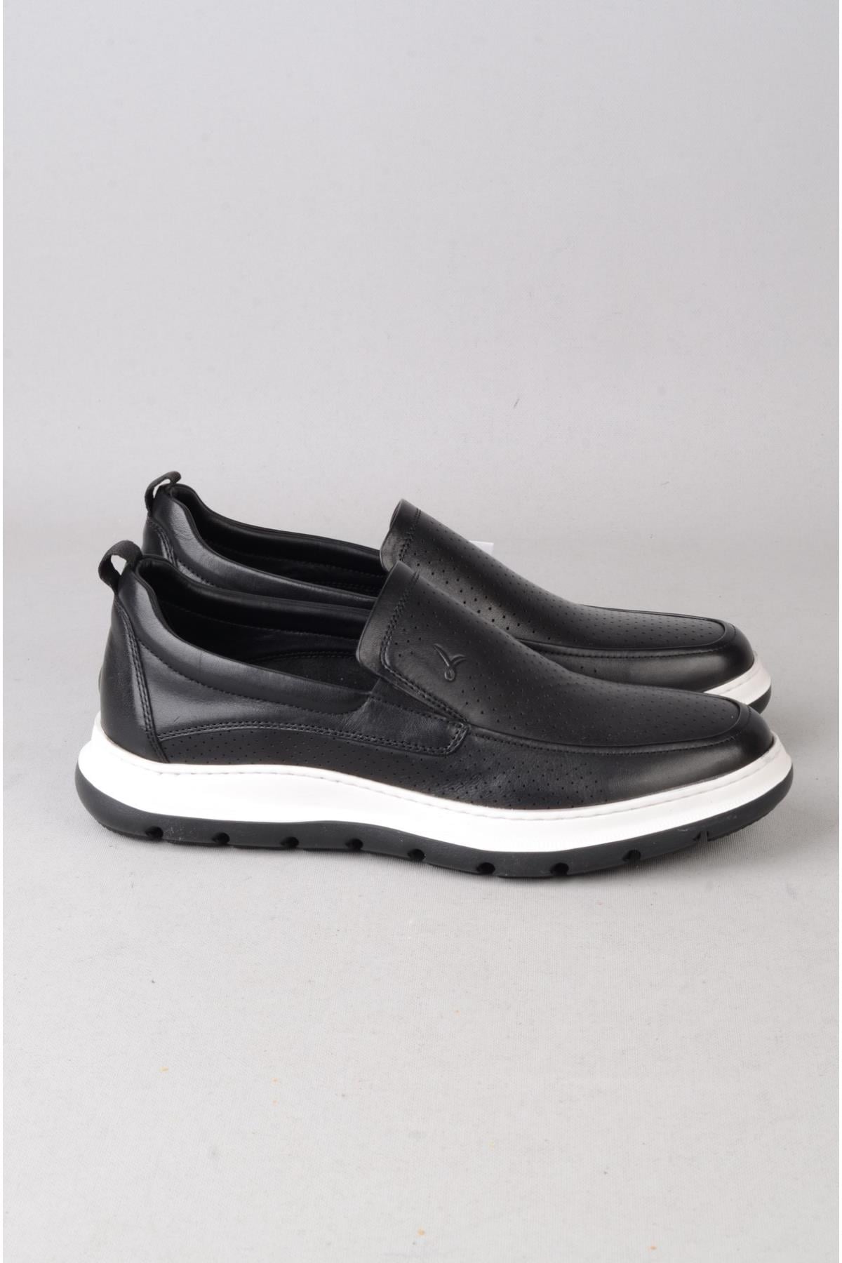LİBERO L5493 HAKİKİ DERİ CASUAL ERKEK AYAKKABI SİYAH-BEYAZ