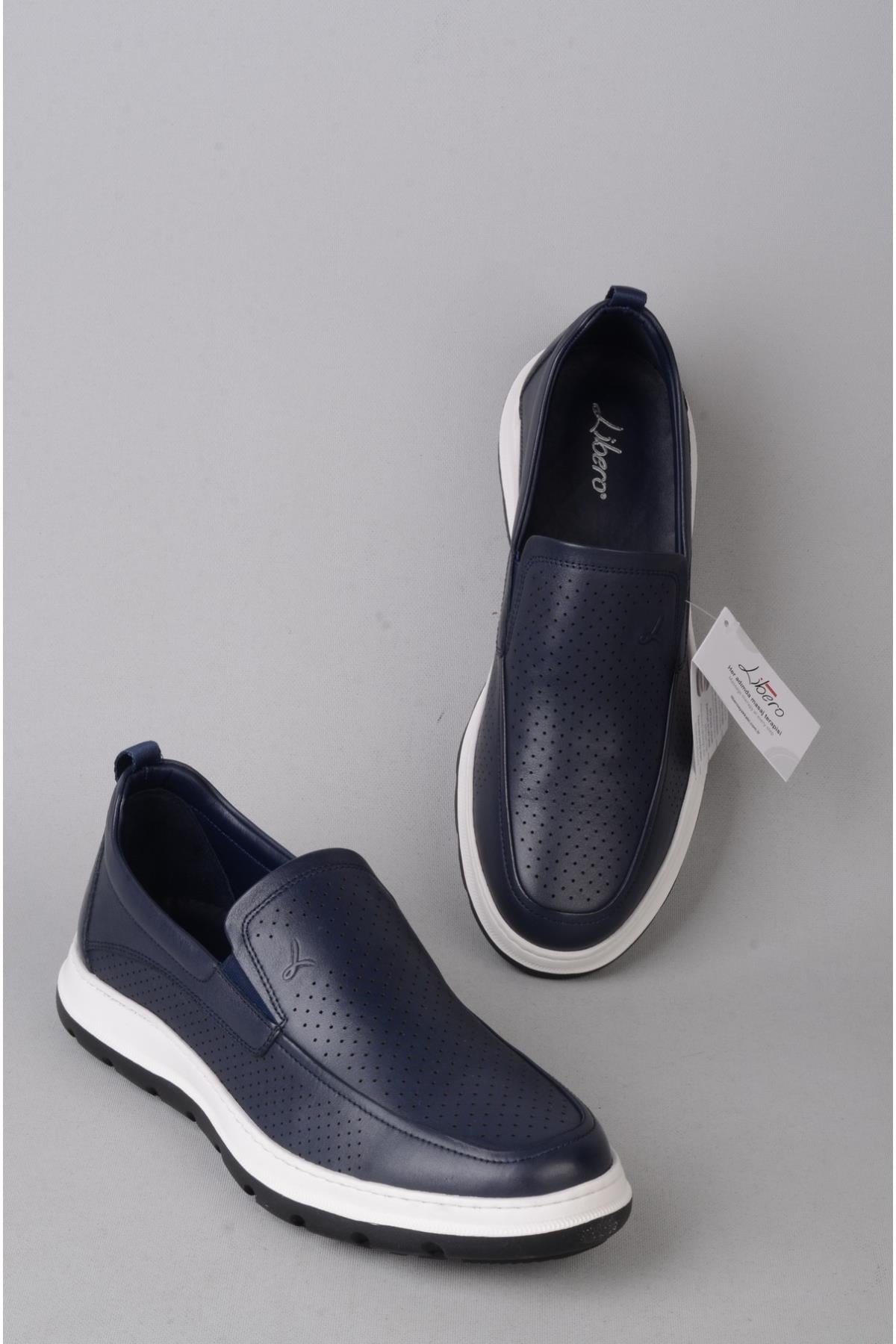 LİBERO L5493 HAKİKİ DERİ CASUAL ERKEK AYAKKABI LACİ-BEYAZ