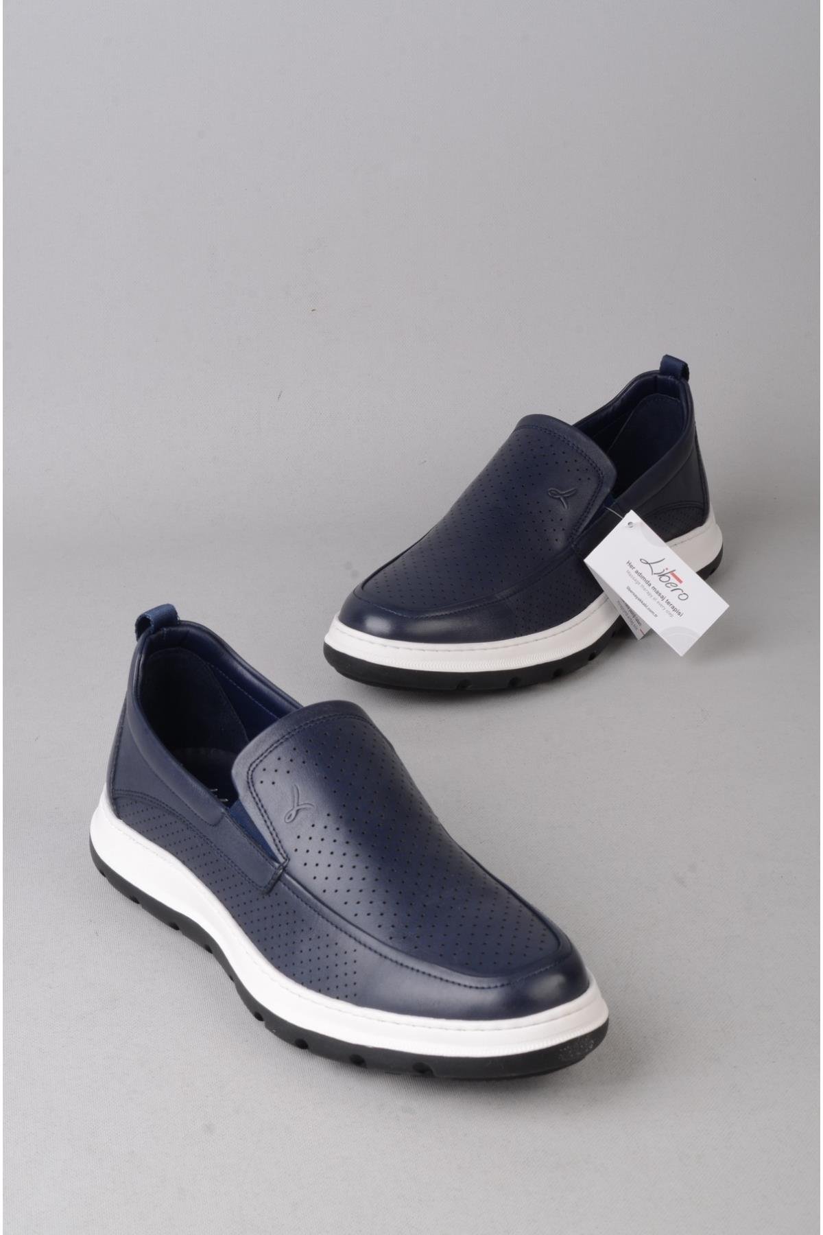 LİBERO L5493 HAKİKİ DERİ CASUAL ERKEK AYAKKABI LACİ-BEYAZ