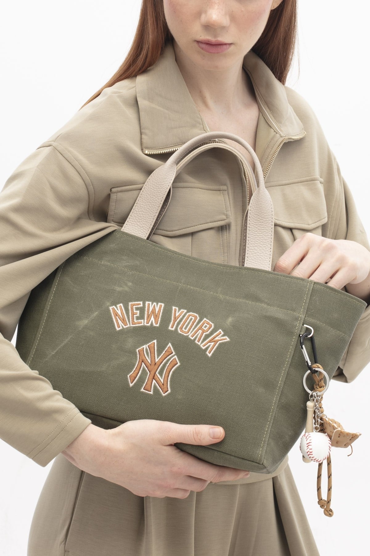 New York Yankees MLB001 Canvas Kol Çantası HAKİ