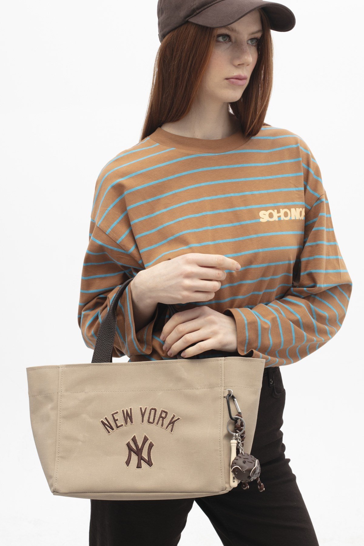 New York Yankees MLB001 Canvas Kol Çantası KUM - KAHVE