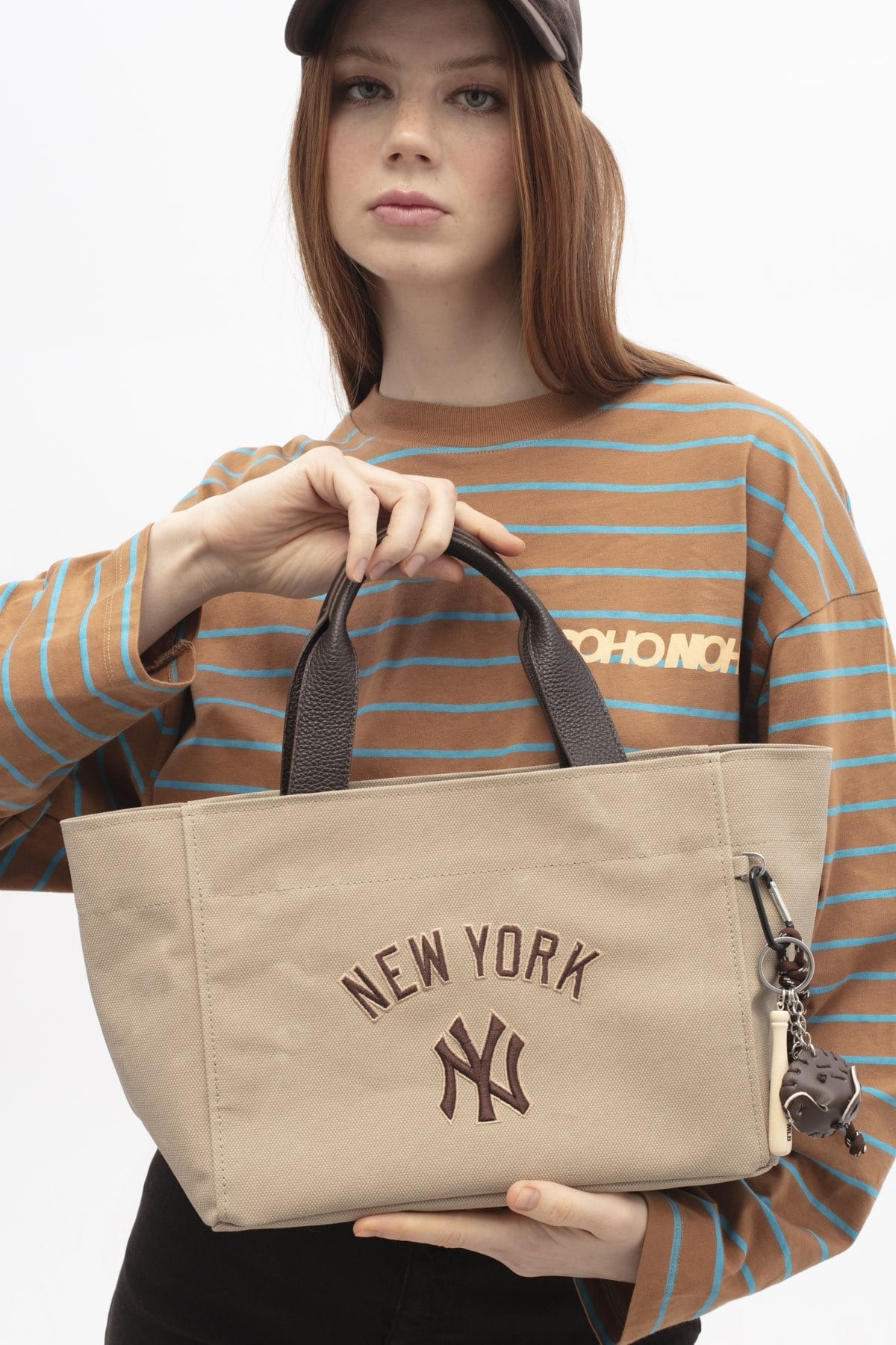 New York Yankees MLB001 Canvas Kol Çantası KUM - KAHVE