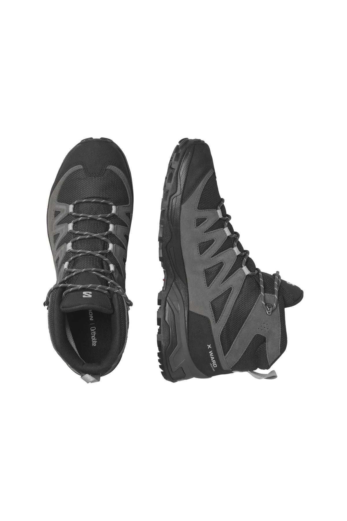 Salomon 471817 X Ward Leather Mid Goretex Erkek Ayakkabı SİYAH