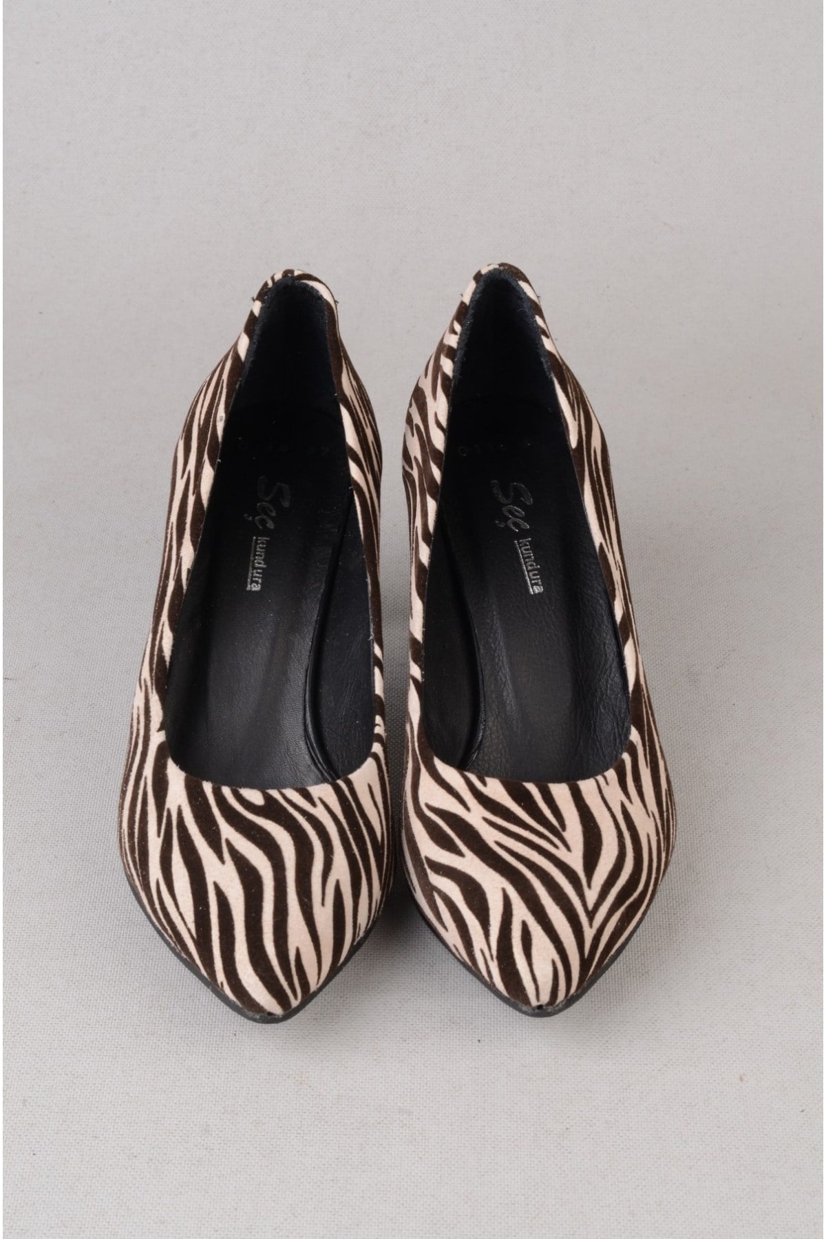 SEÇ 0118 HAKİKİ DERİ STİLETTO AYAKKABI (7cm) ZEBRA