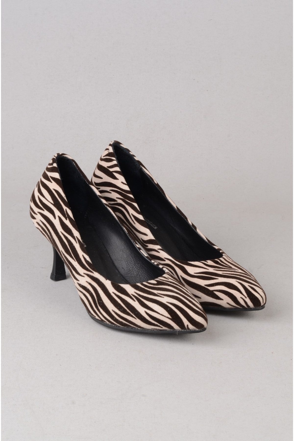 SEÇ 0118 HAKİKİ DERİ STİLETTO AYAKKABI (7cm) ZEBRA