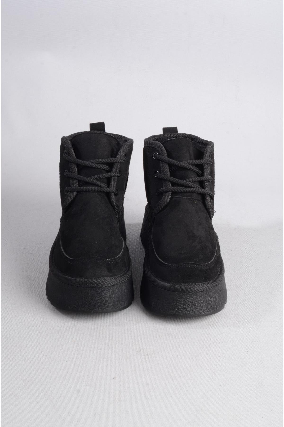 SEÇ 1007 KÜRKLÜ KADIN BOT SİYAH