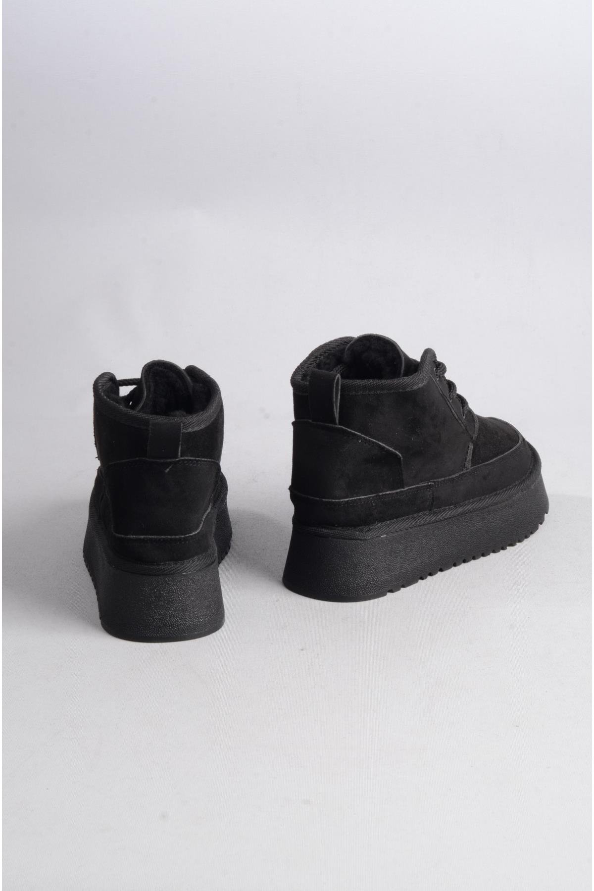 SEÇ 1007 KÜRKLÜ KADIN BOT SİYAH