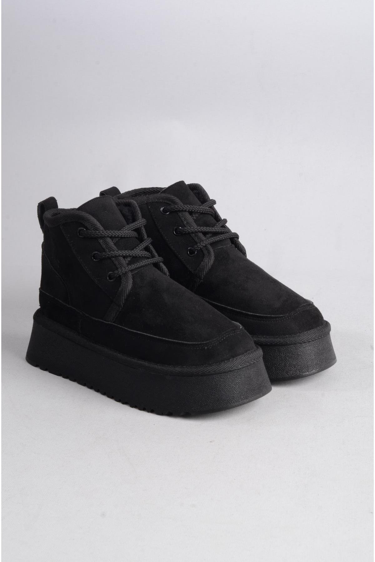 SEÇ 1007 KÜRKLÜ KADIN BOT SİYAH