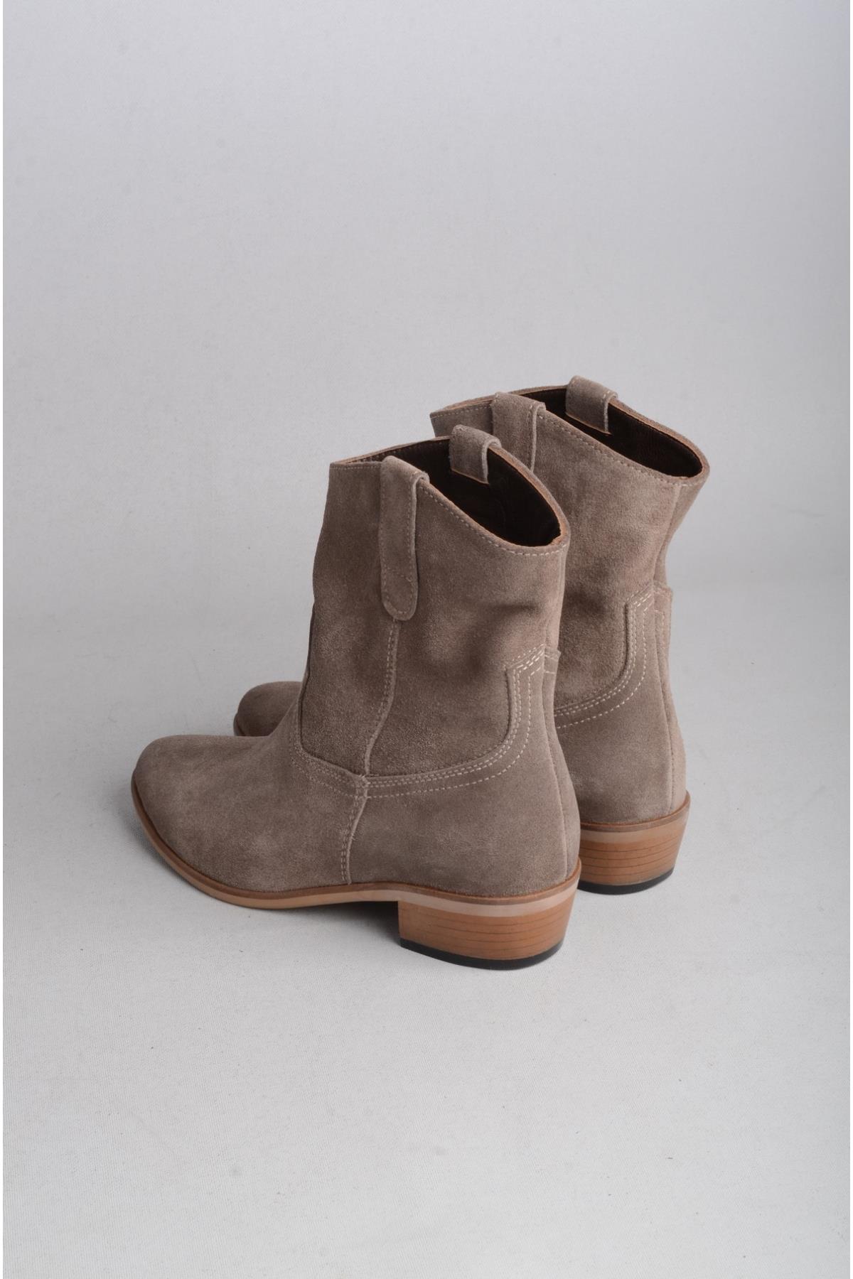 SEÇ 1219 BAYAN HAKİKİ DERİ WESTERN BOT VİZON SÜET