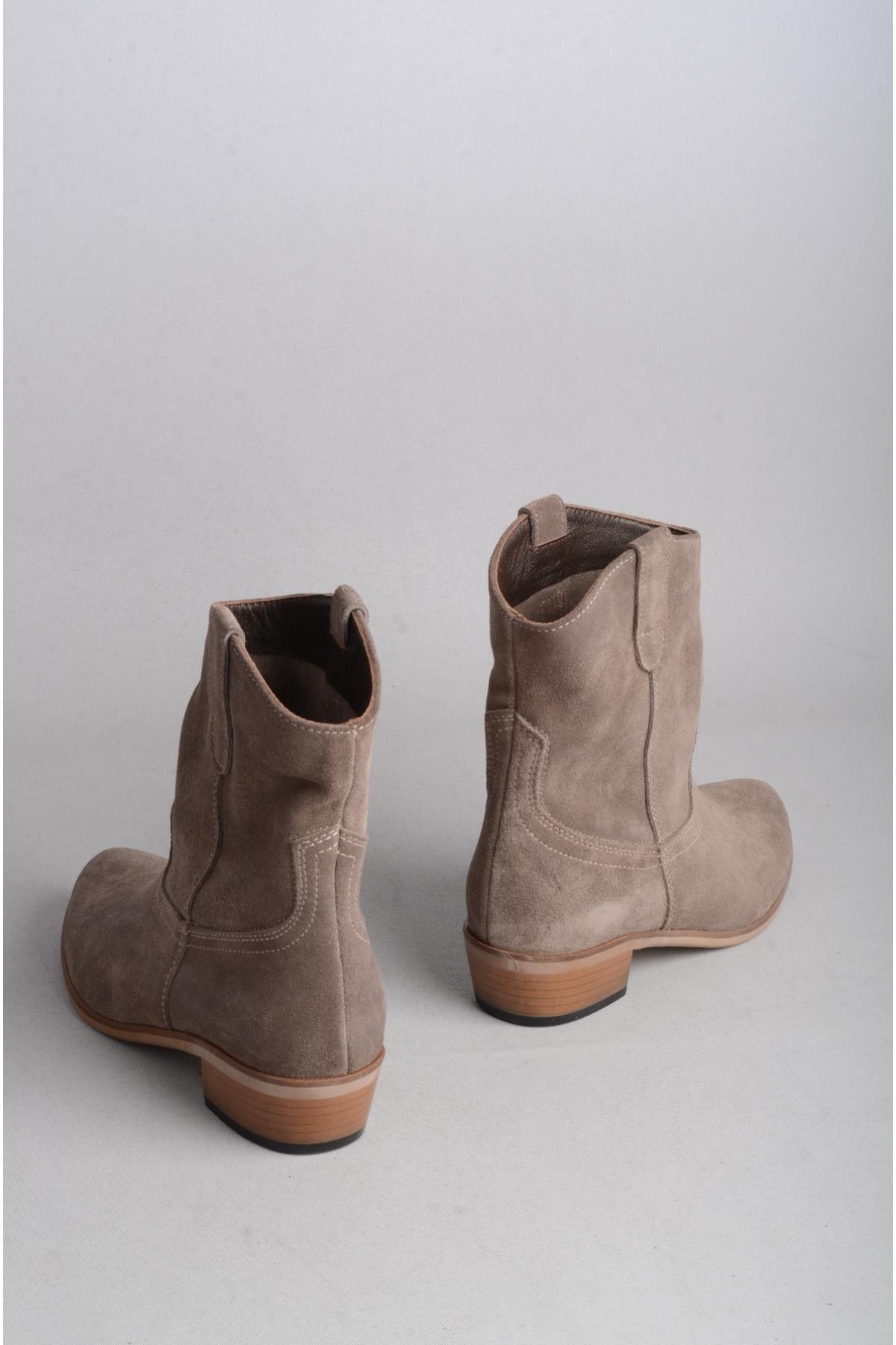 SEÇ 1219 BAYAN HAKİKİ DERİ WESTERN BOT VİZON SÜET