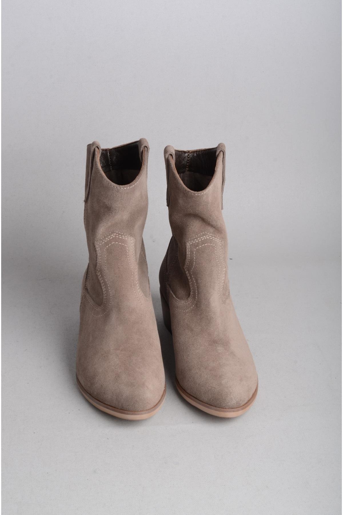 SEÇ 1219 BAYAN HAKİKİ DERİ WESTERN BOT VİZON SÜET