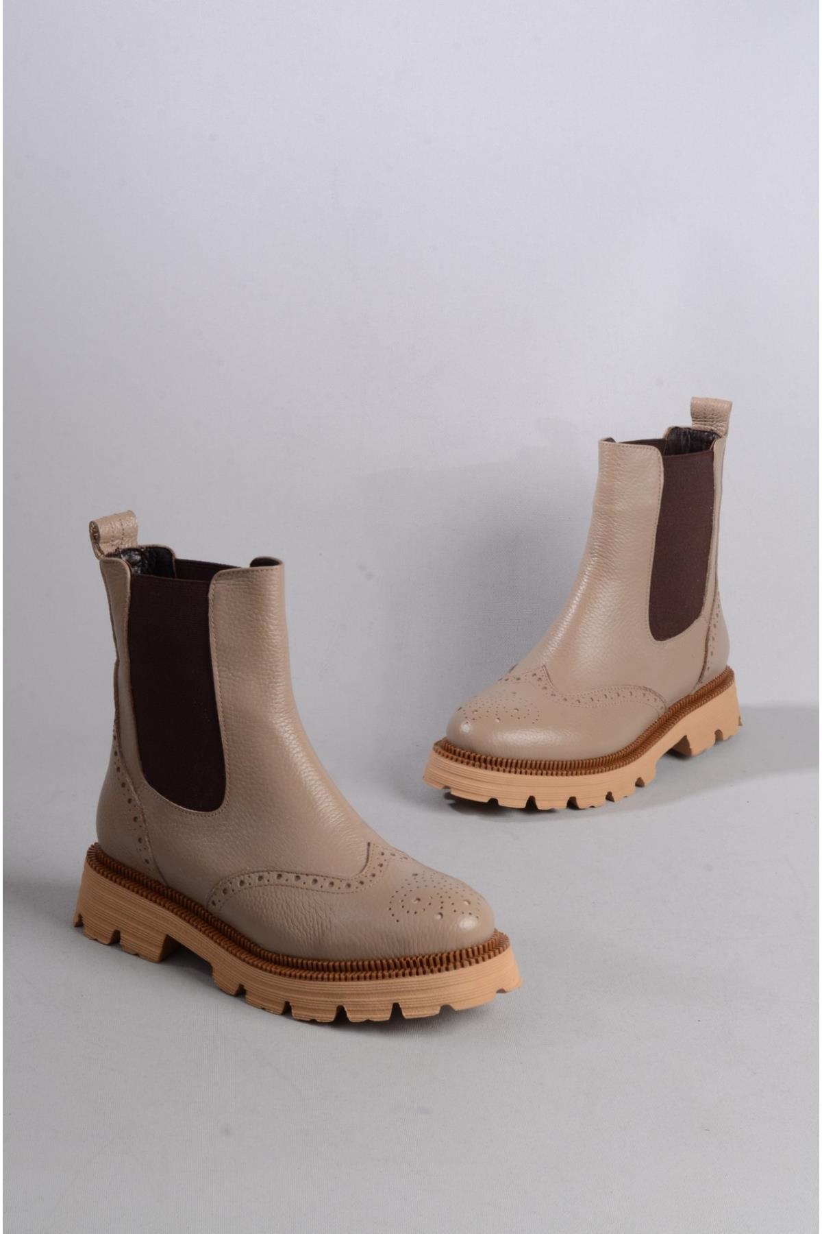 SEÇ 12645 HAKİKİ DERİ EVA TABANLI KADIN BOT VİZON