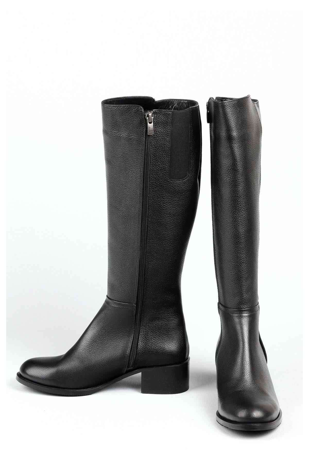 Seç 1352 Hakiki Deri El Yapimi Kadin Çizme Siyah