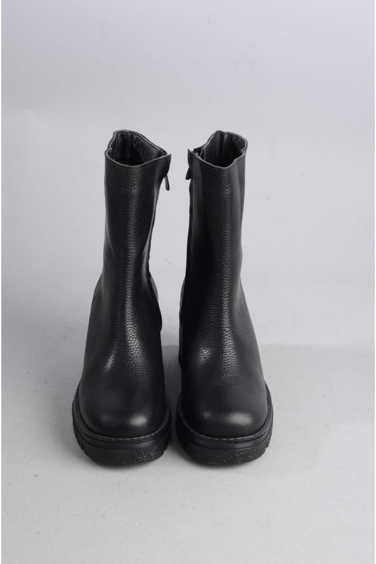 SEÇ 2309 HAKİKİ DERİ KADIN BOT (Topuk Boyu:7 cm) SİYAH