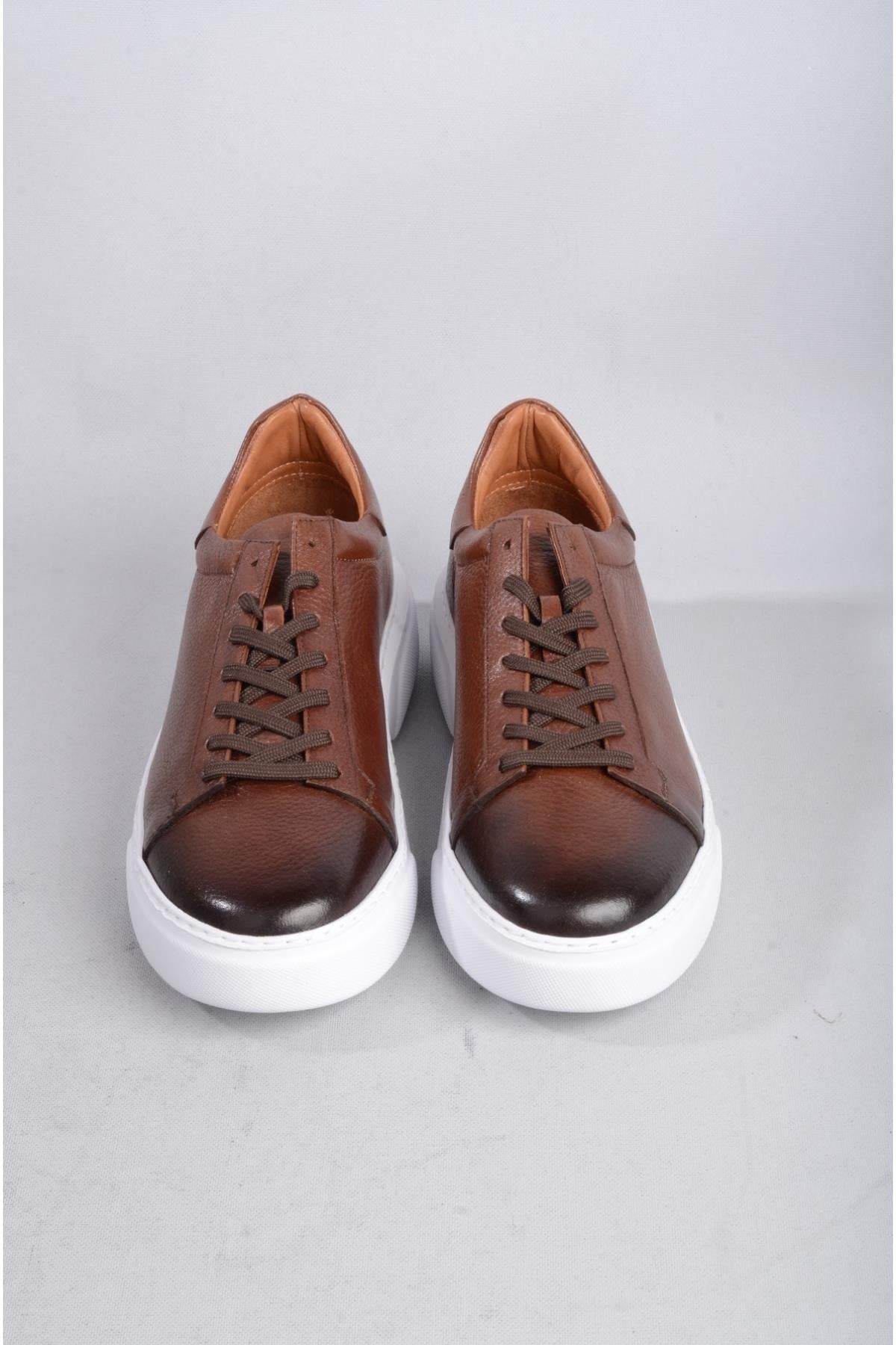 SEÇ 2501 HAKİKİ DERİ ERKEK SNEAKERS AYAKKABI KAHVE