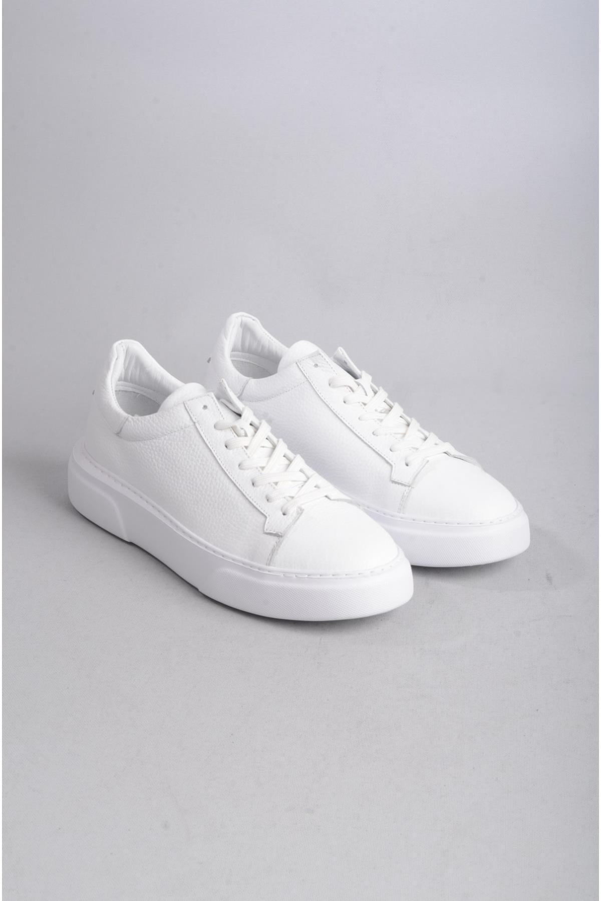 SEÇ 2501 HAKİKİ DERİ ERKEK SNEAKERS AYAKKABI BEYAZ