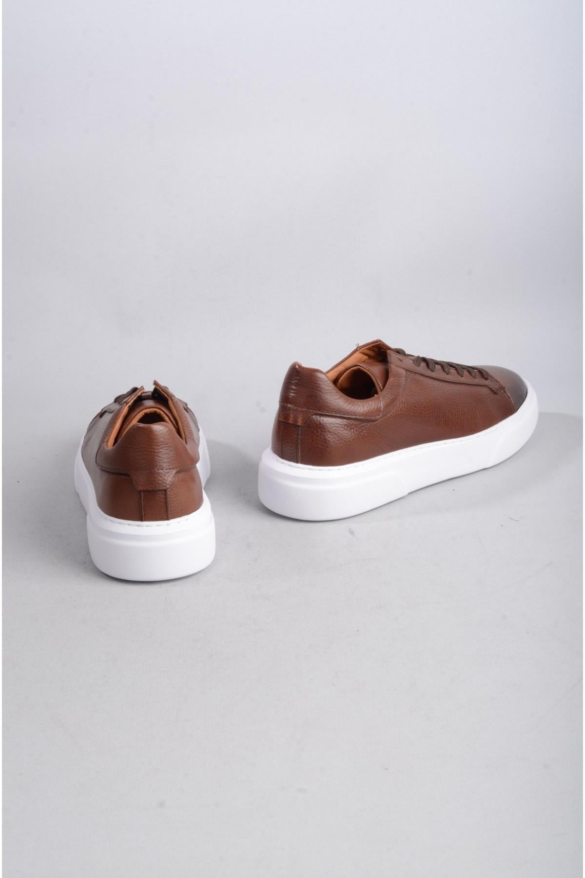 SEÇ 2501 HAKİKİ DERİ ERKEK SNEAKERS AYAKKABI KAHVE