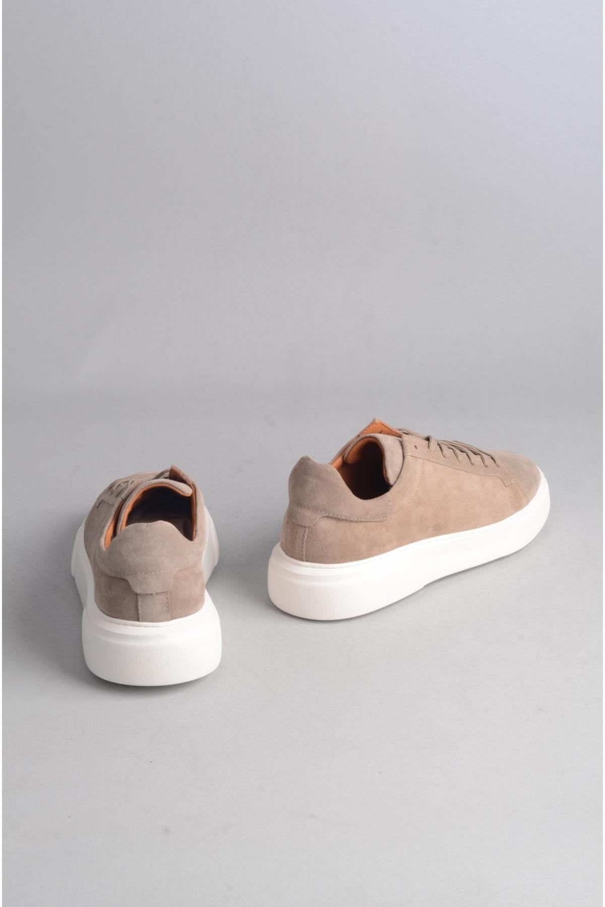 SEÇ 2501 HAKİKİ DERİ ERKEK SNEAKERS AYAKKABI VİZON SÜET
