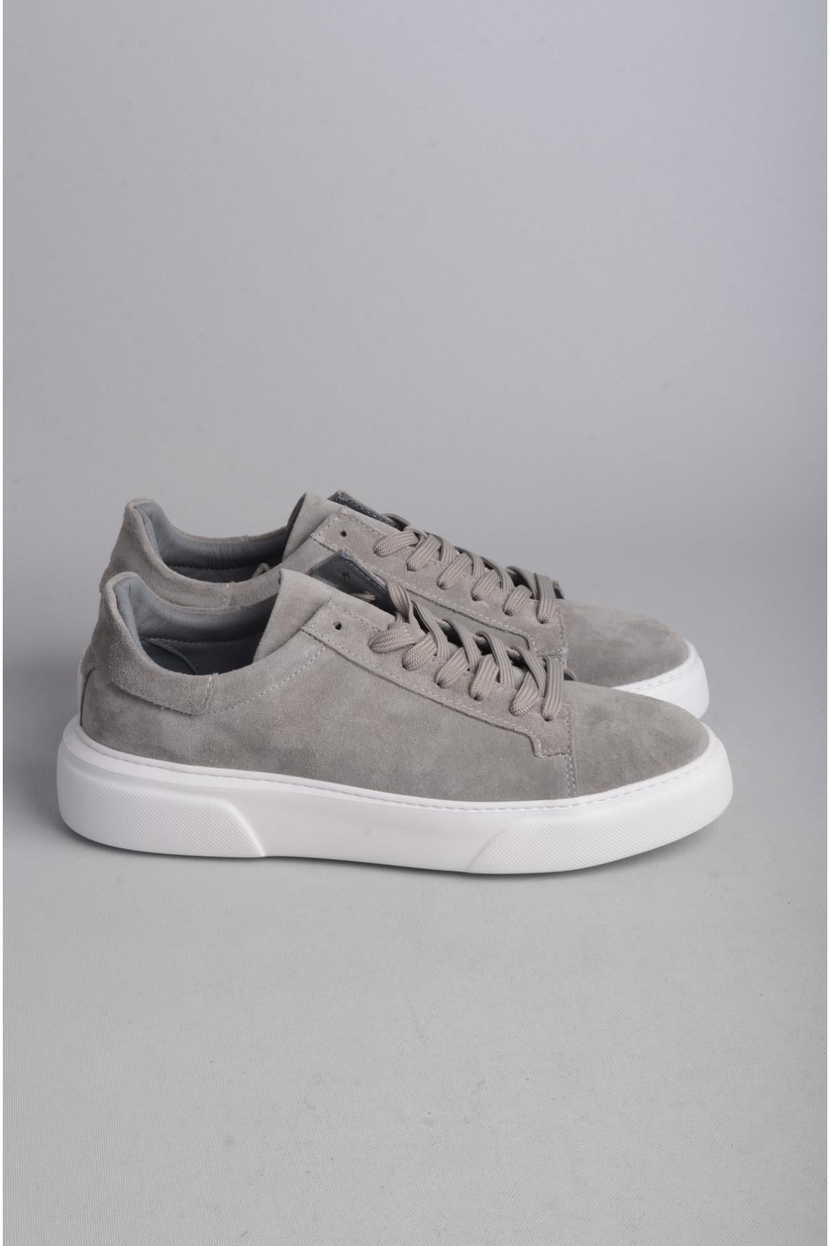 SEÇ 2501 HAKİKİ DERİ ERKEK SNEAKERS AYAKKABI GRİ SÜET