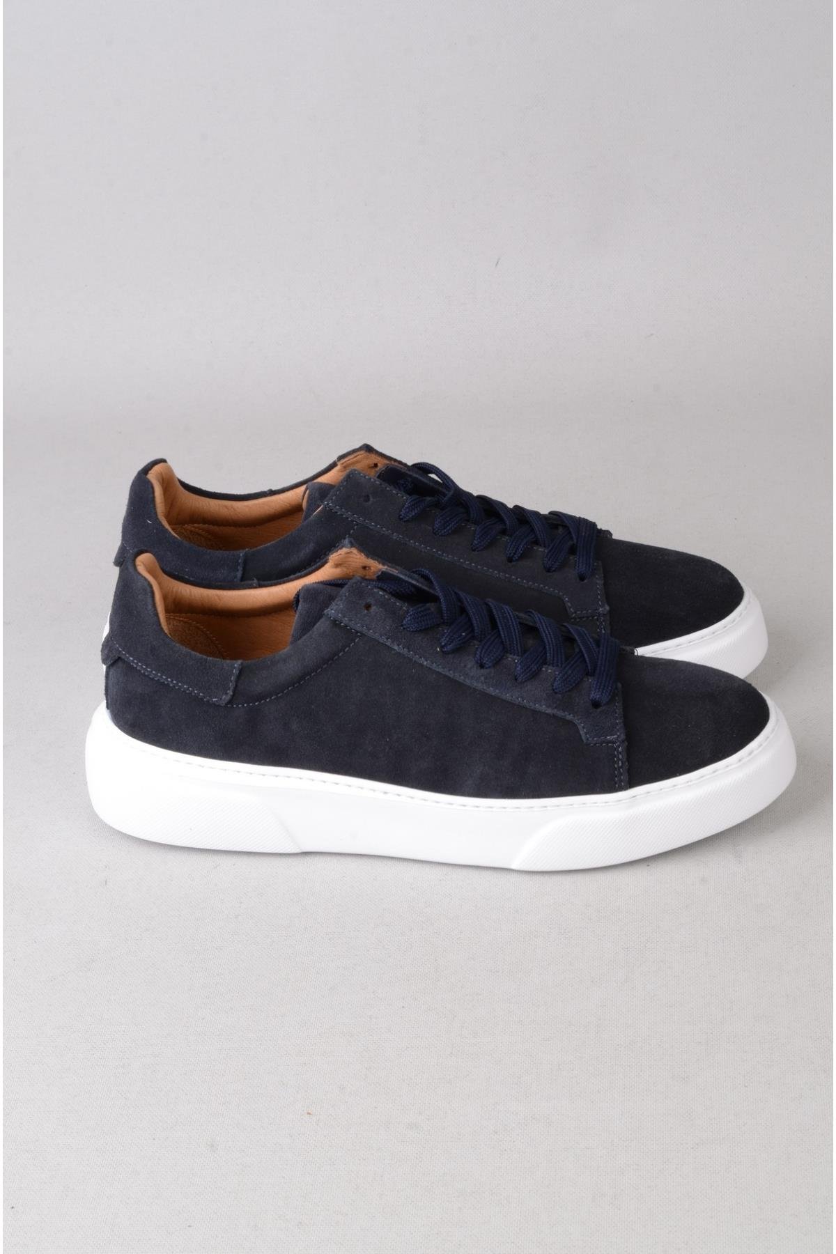 SEÇ 2501 HAKİKİ DERİ ERKEK SNEAKERS AYAKKABI LACİVERT SÜET