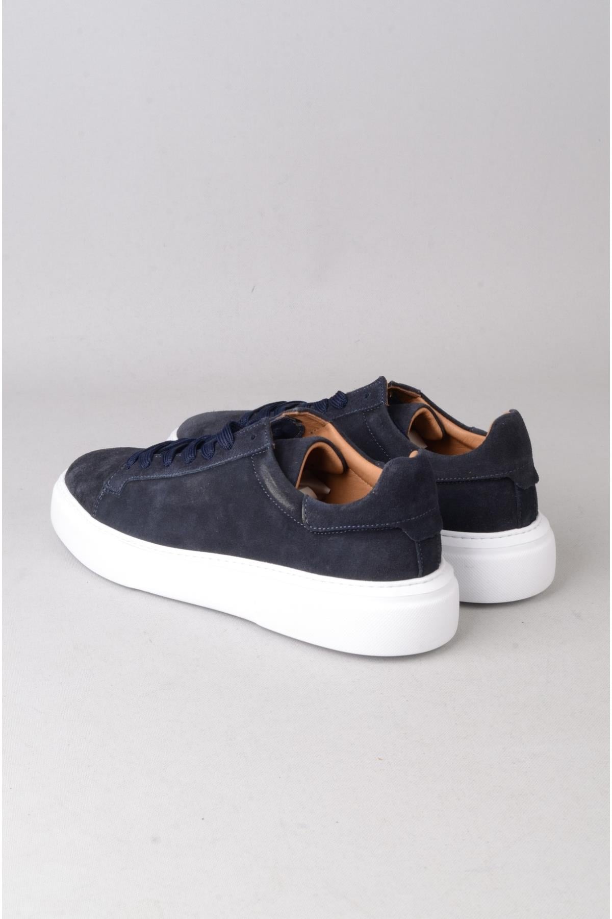 SEÇ 2501 HAKİKİ DERİ ERKEK SNEAKERS AYAKKABI LACİVERT SÜET