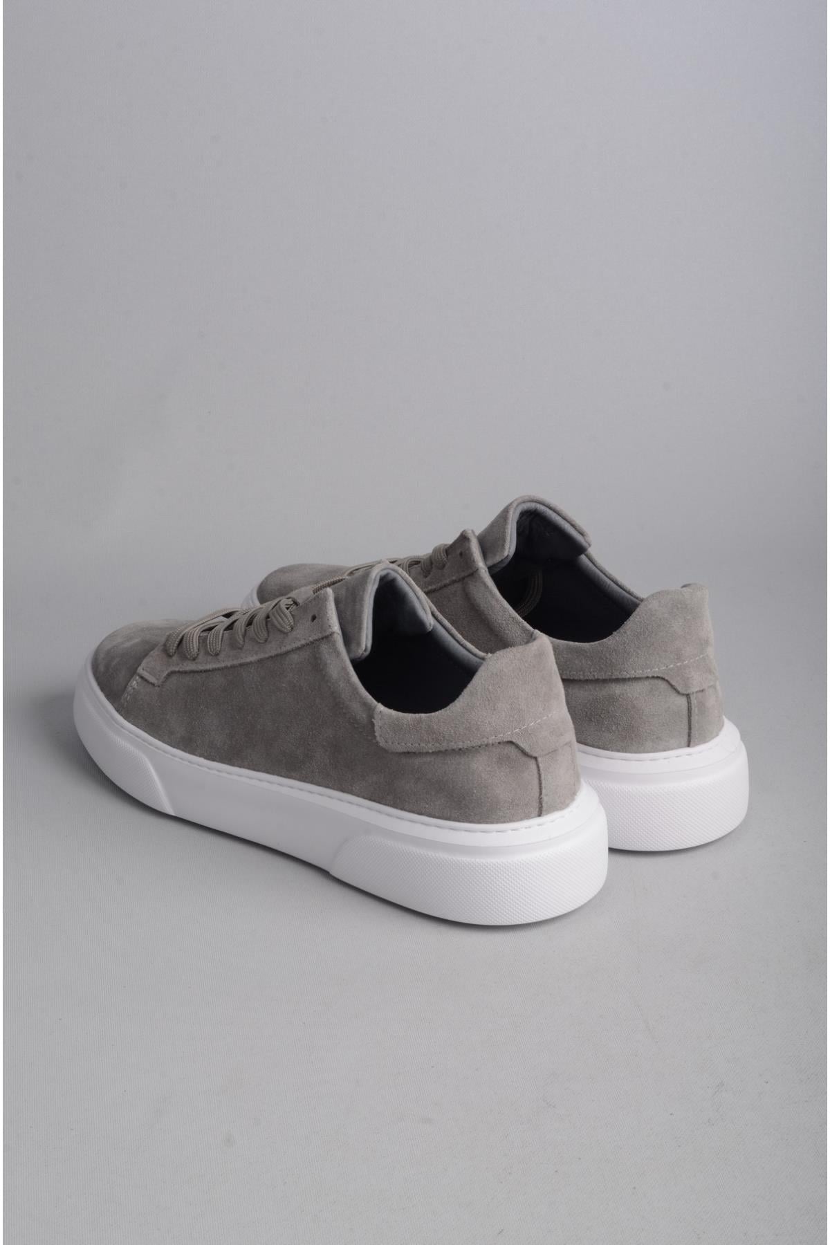 SEÇ 2501 HAKİKİ DERİ ERKEK SNEAKERS AYAKKABI GRİ SÜET