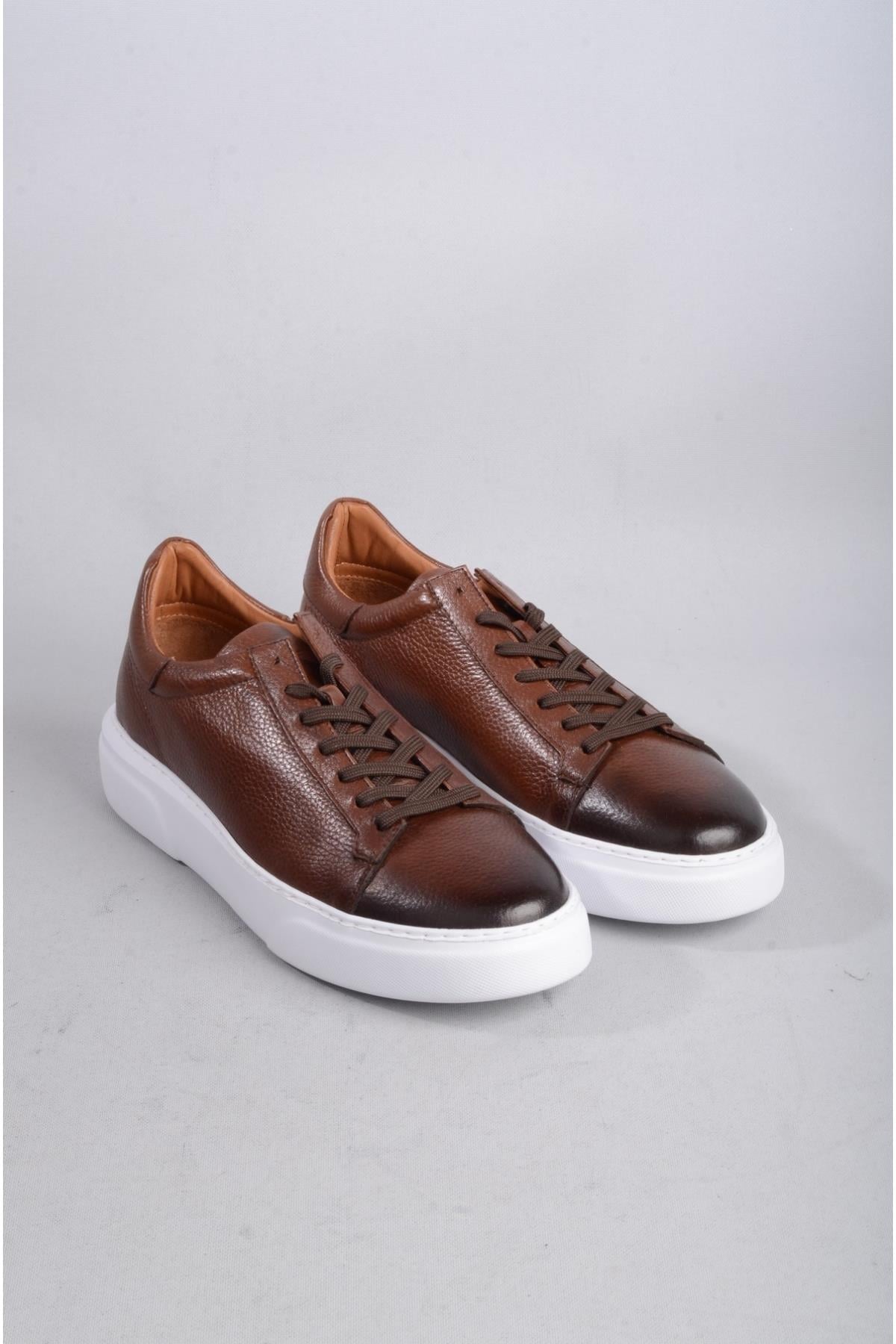 SEÇ 2501 HAKİKİ DERİ ERKEK SNEAKERS AYAKKABI KAHVE