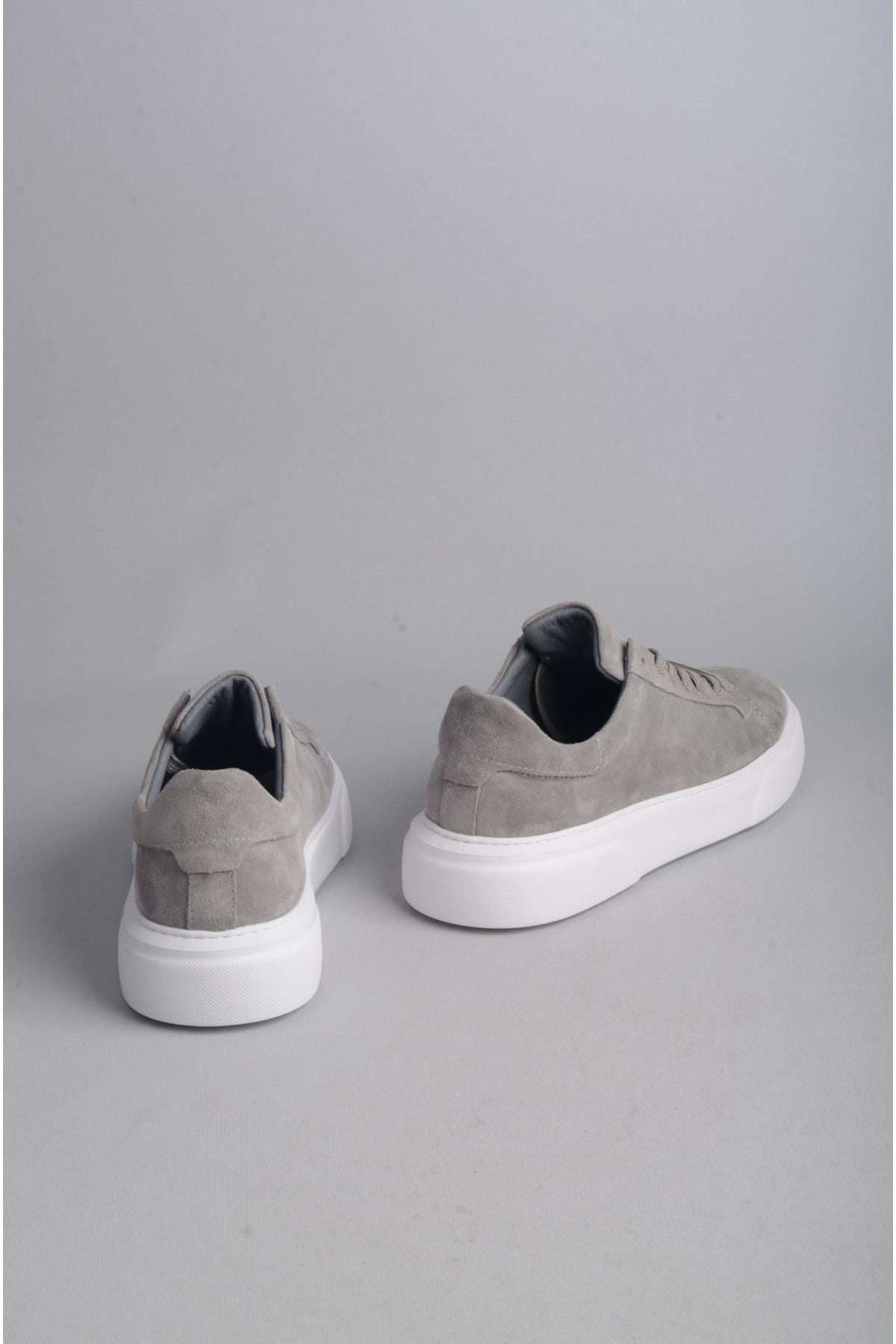 SEÇ 2501 HAKİKİ DERİ ERKEK SNEAKERS AYAKKABI GRİ SÜET
