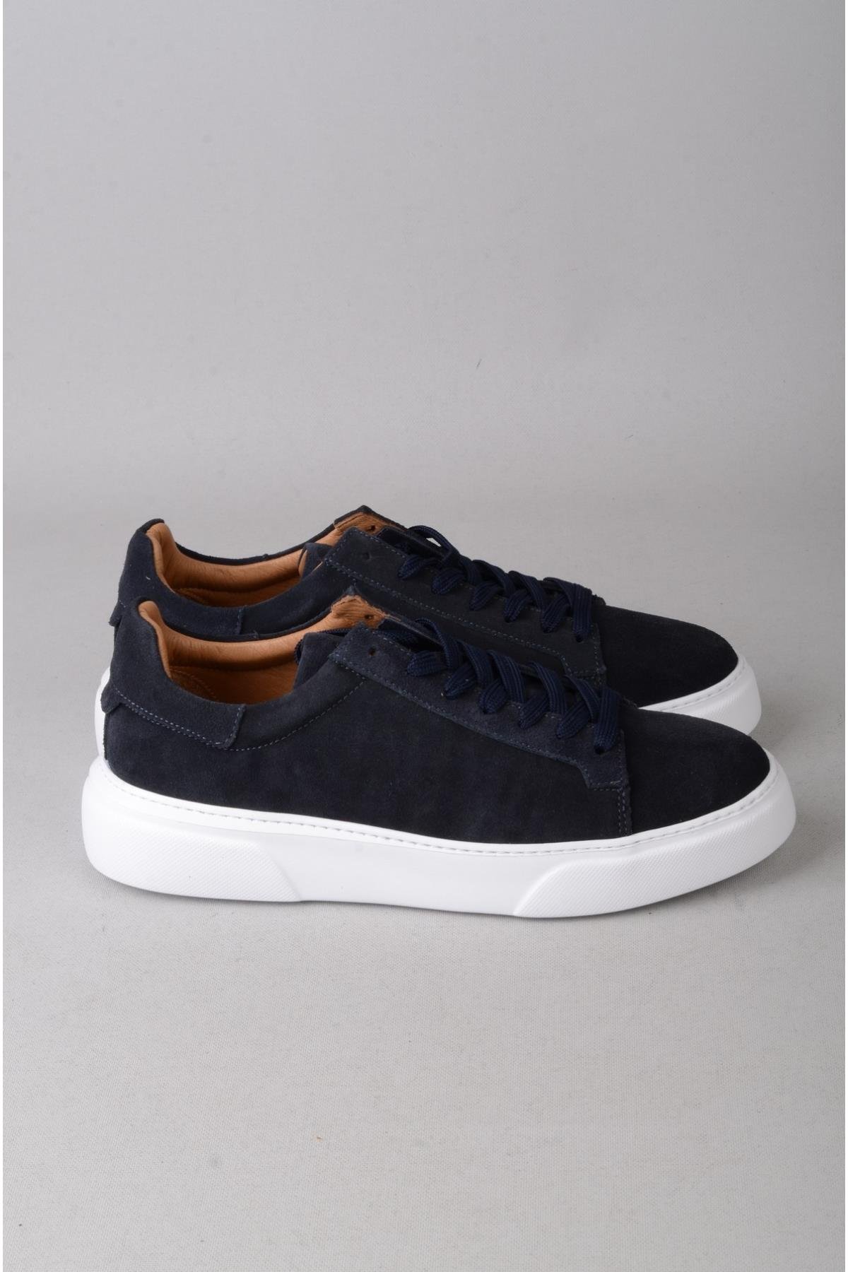 SEÇ 2501 HAKİKİ DERİ ERKEK SNEAKERS AYAKKABI LACİVERT SÜET