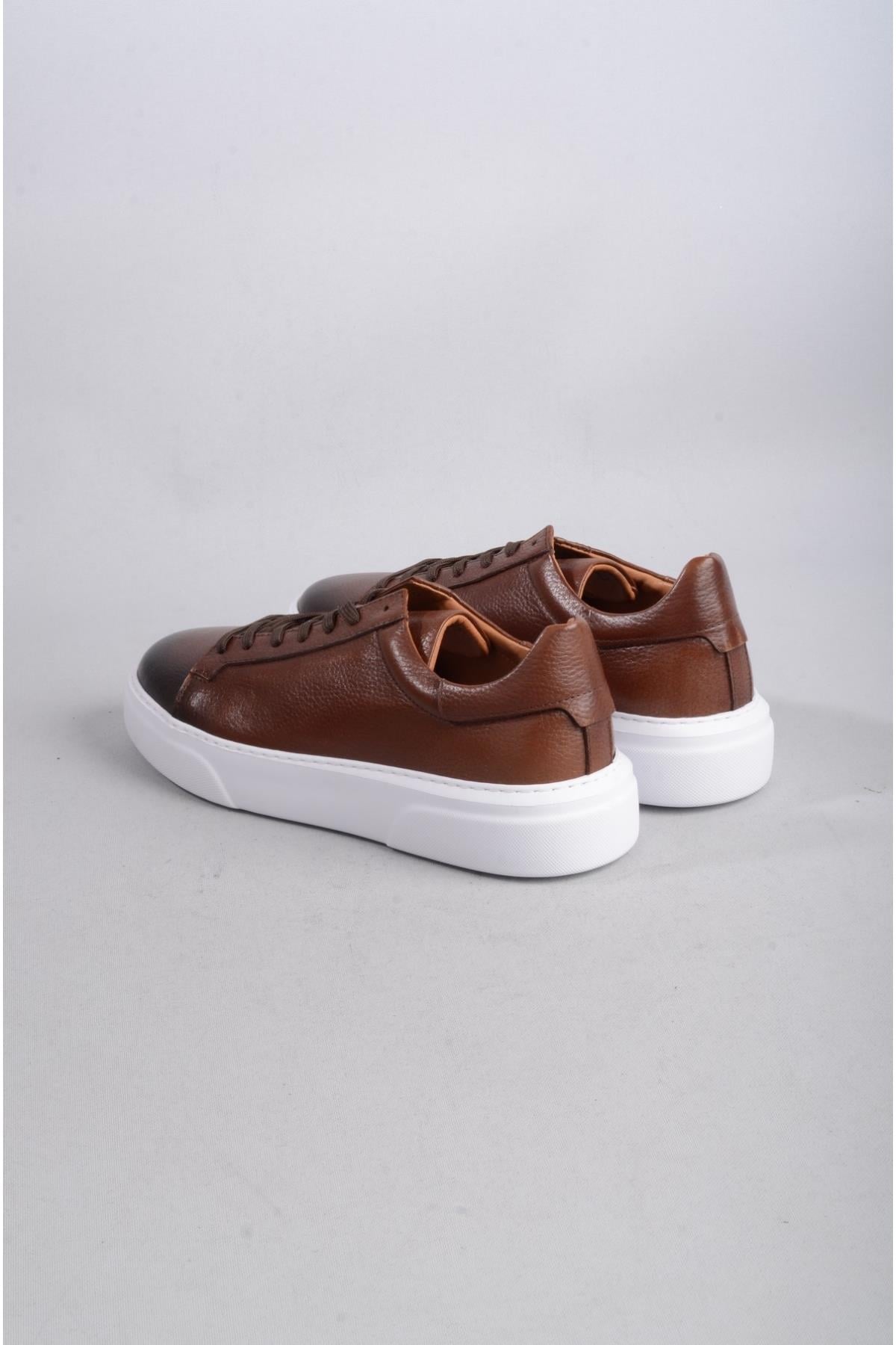 SEÇ 2501 HAKİKİ DERİ ERKEK SNEAKERS AYAKKABI KAHVE