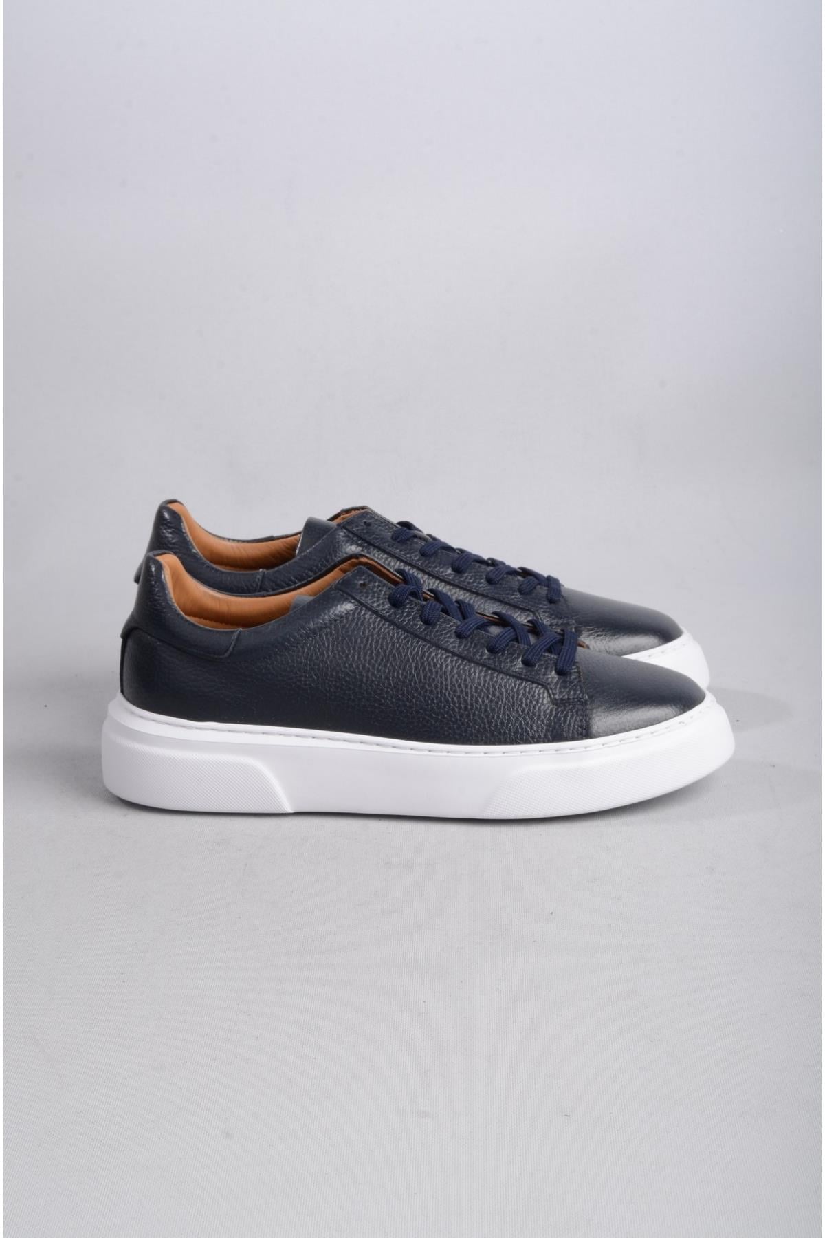 SEÇ 2501 HAKİKİ DERİ ERKEK SNEAKERS AYAKKABI LACİVERT