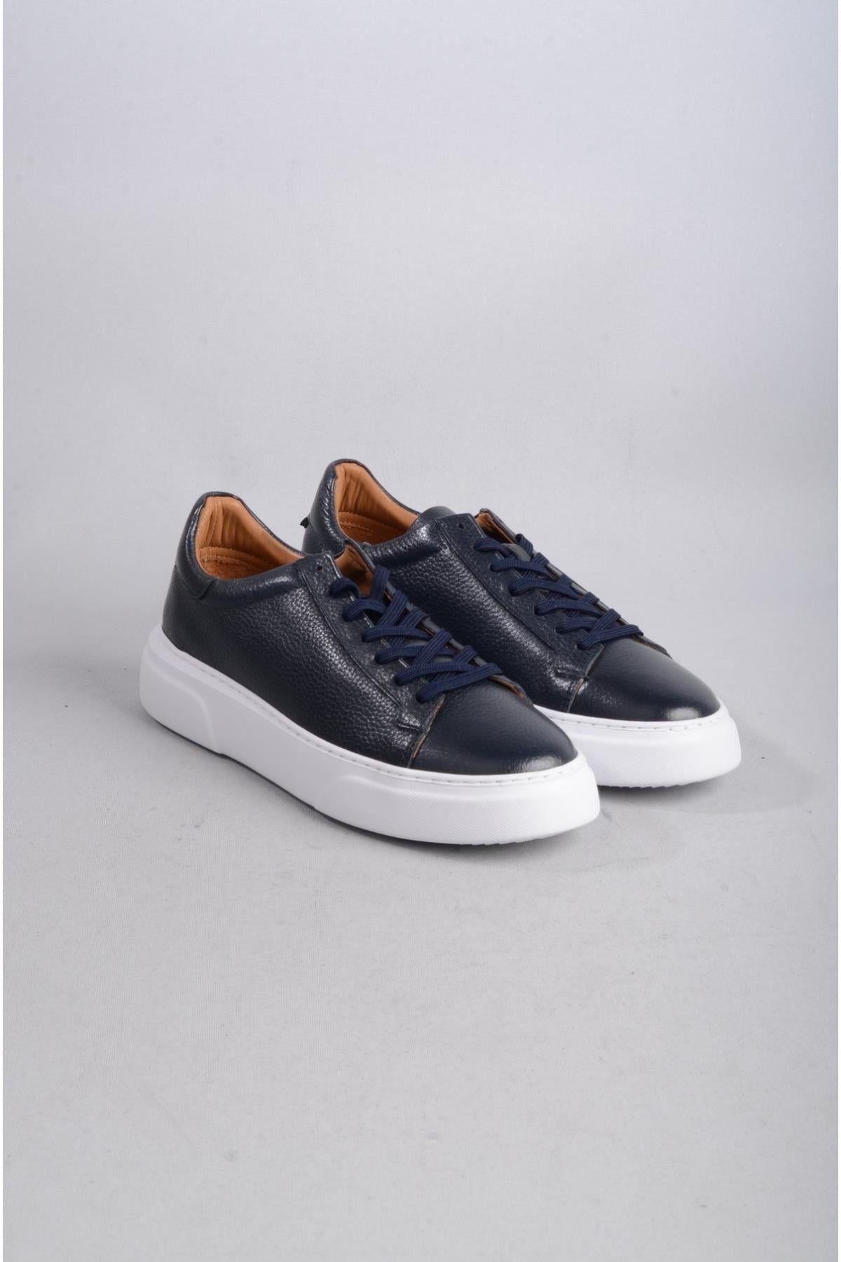 SEÇ 2501 HAKİKİ DERİ ERKEK SNEAKERS AYAKKABI LACİVERT