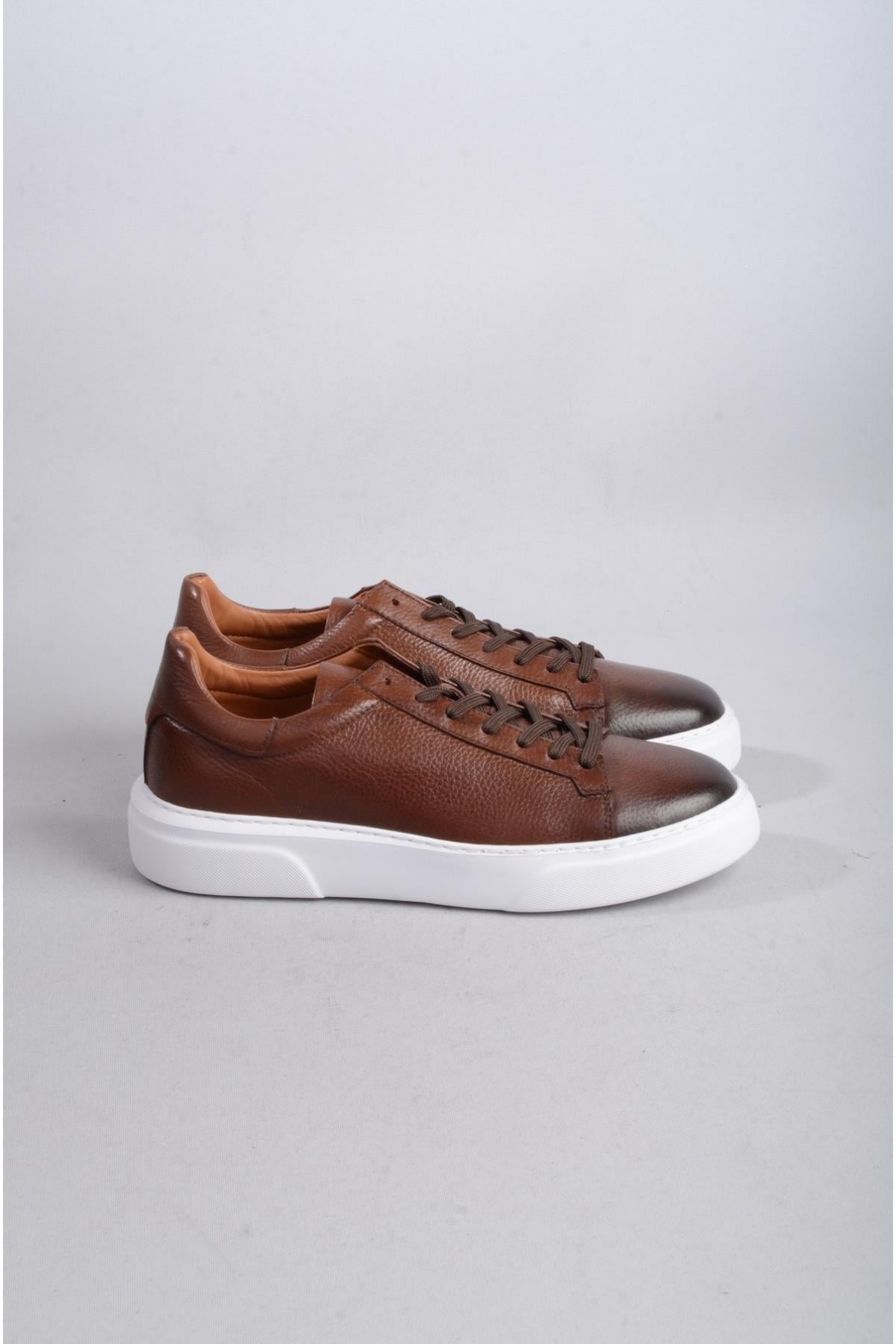 SEÇ 2501 HAKİKİ DERİ ERKEK SNEAKERS AYAKKABI KAHVE