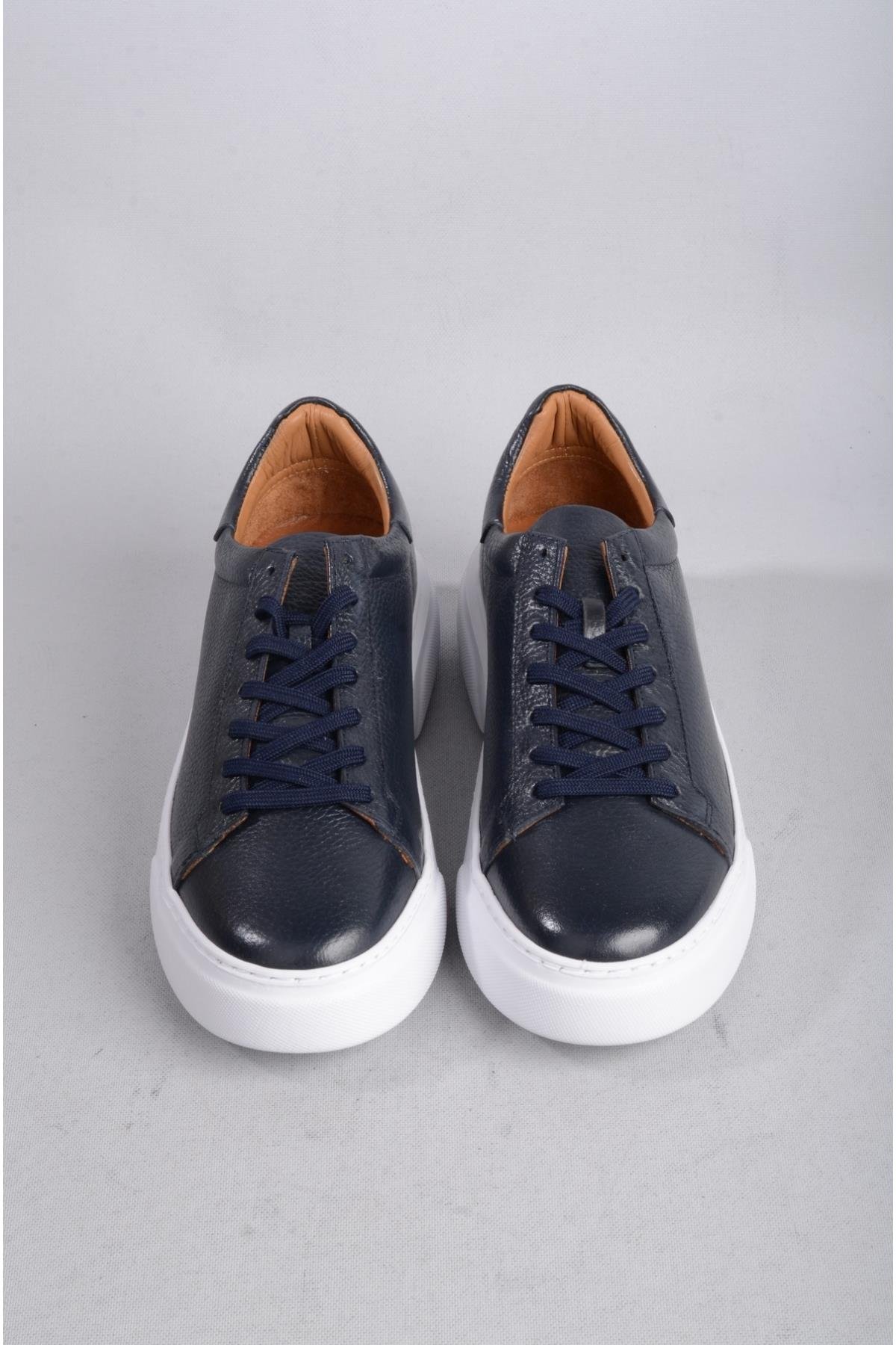 SEÇ 2501 HAKİKİ DERİ ERKEK SNEAKERS AYAKKABI LACİVERT