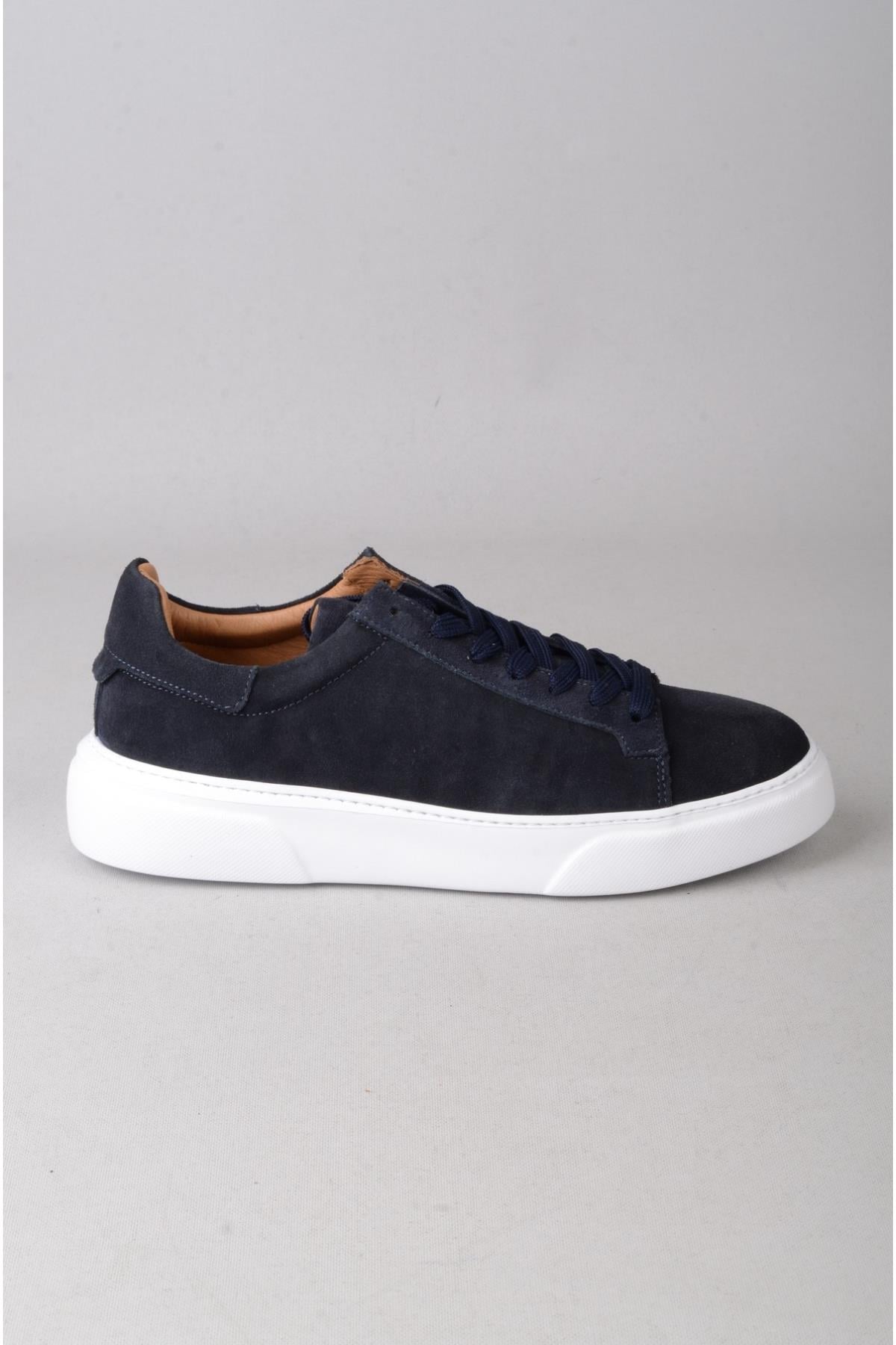 SEÇ 2501 HAKİKİ DERİ ERKEK SNEAKERS AYAKKABI LACİVERT SÜET