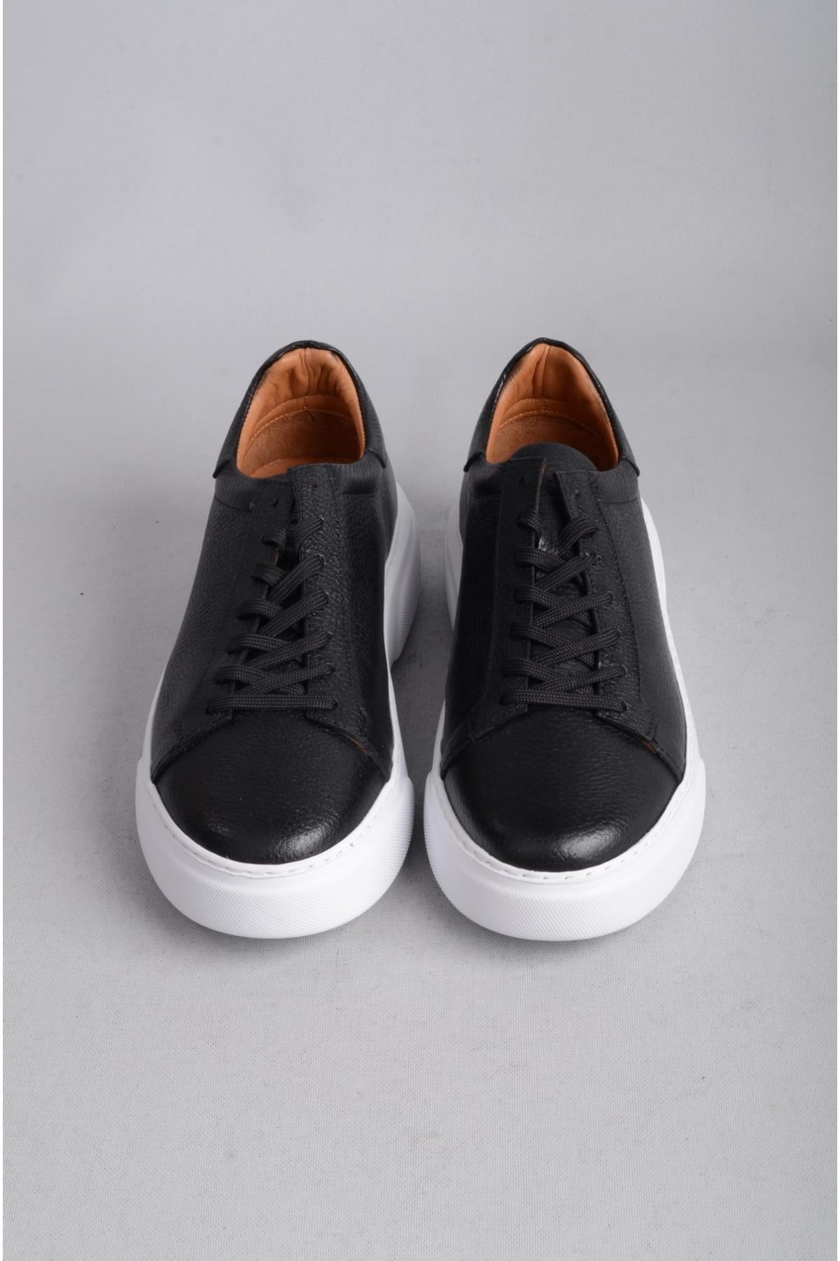 SEÇ 2501 HAKİKİ DERİ ERKEK SNEAKERS AYAKKABI SİYAH