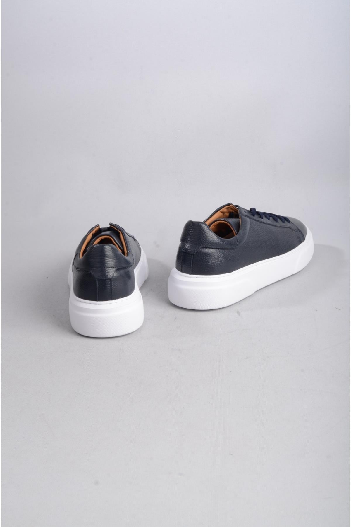 SEÇ 2501 HAKİKİ DERİ ERKEK SNEAKERS AYAKKABI LACİVERT