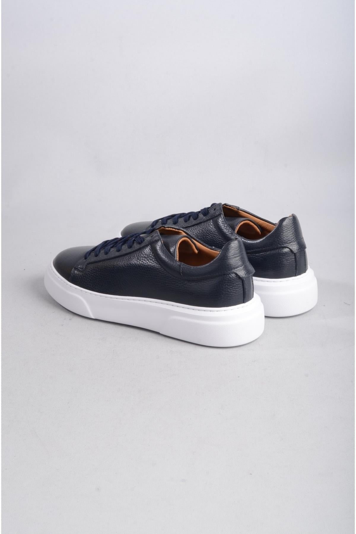 SEÇ 2501 HAKİKİ DERİ ERKEK SNEAKERS AYAKKABI LACİVERT