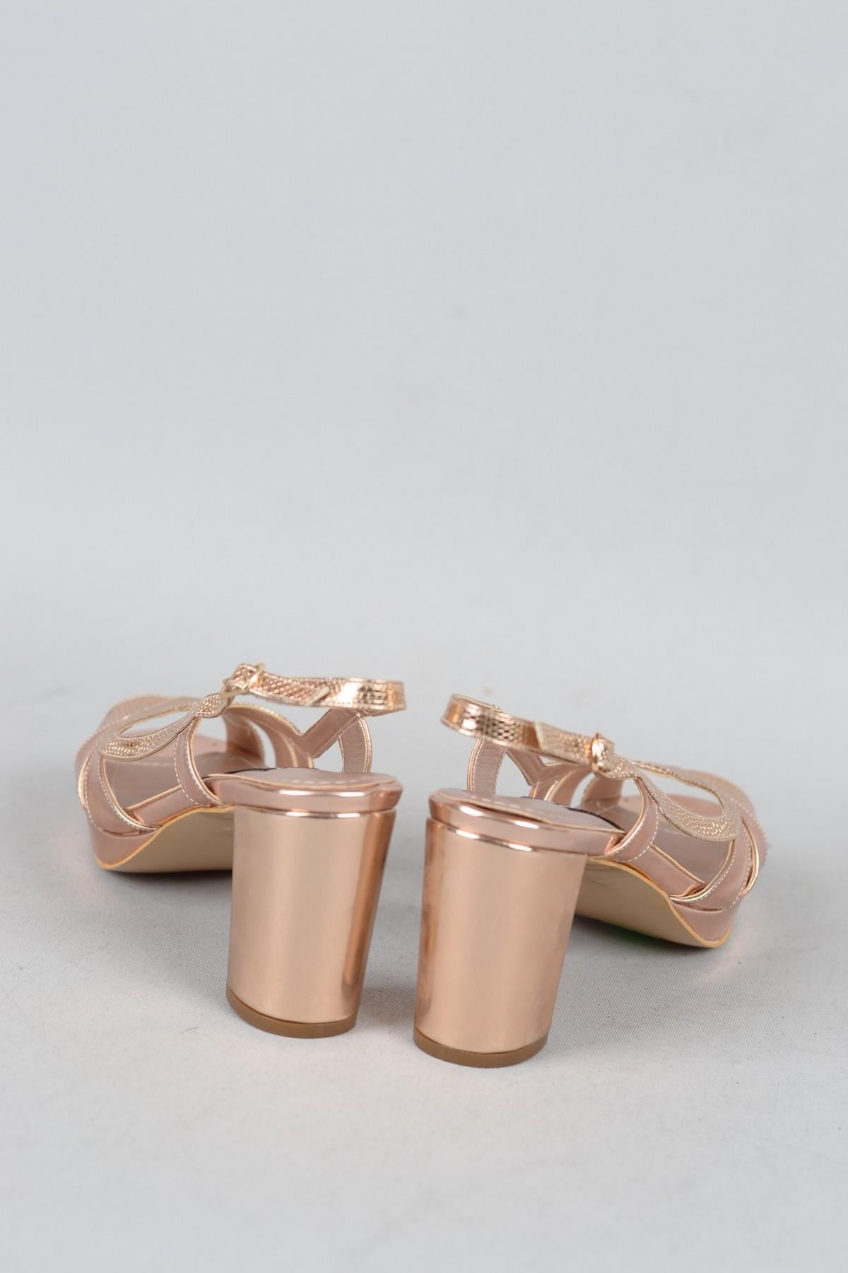 SEÇ 340 PLATFORM TOPUKLU KADIN ABİYE AYAKKABI (8,5cm) ROSE