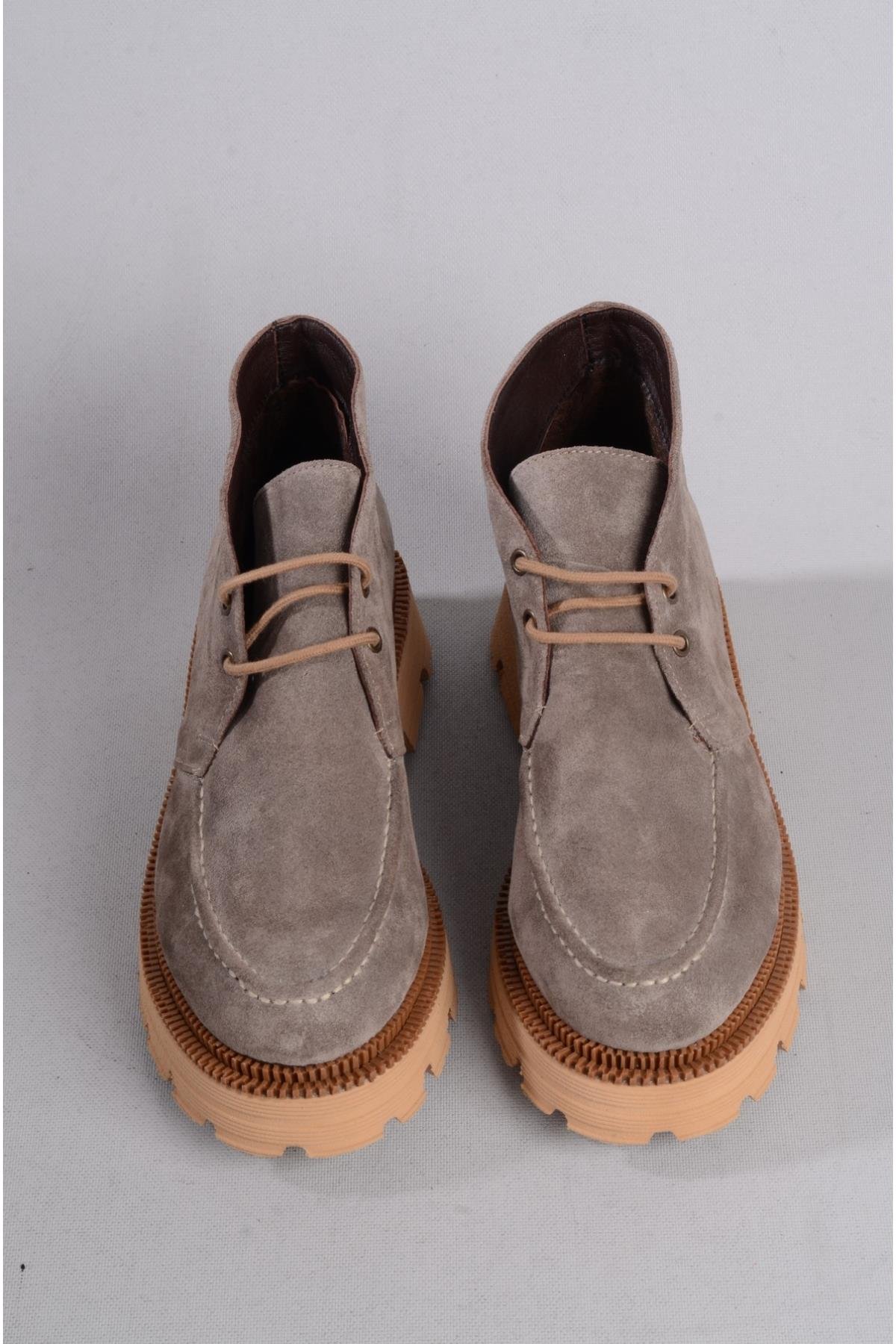 SEÇ 407 HAKİKİ DERİ EVA TABANLI KADIN BOT VİZON SÜET