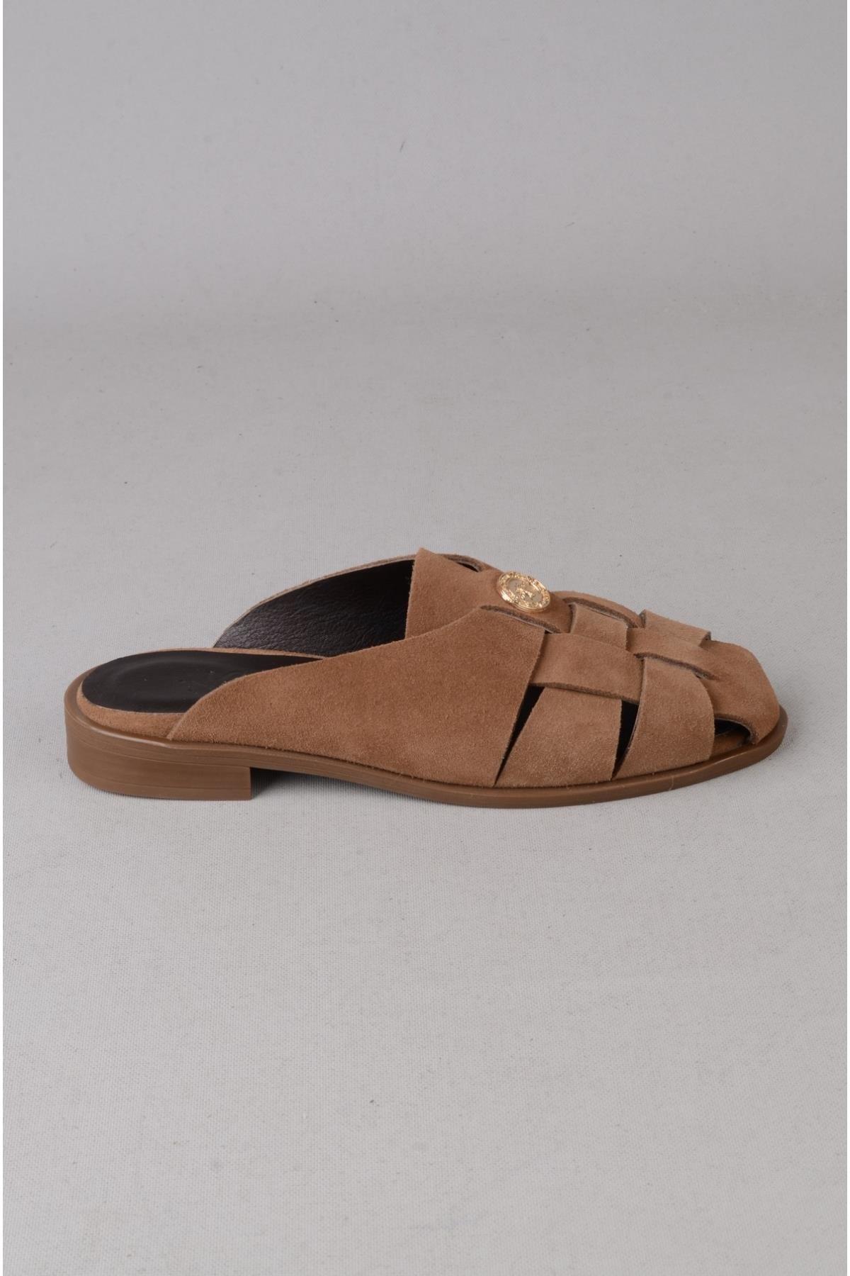 SEÇ 4200 HAKİKİ DERİ KADIN TERLİK (Topuk Boyu:2cm) SİGARO