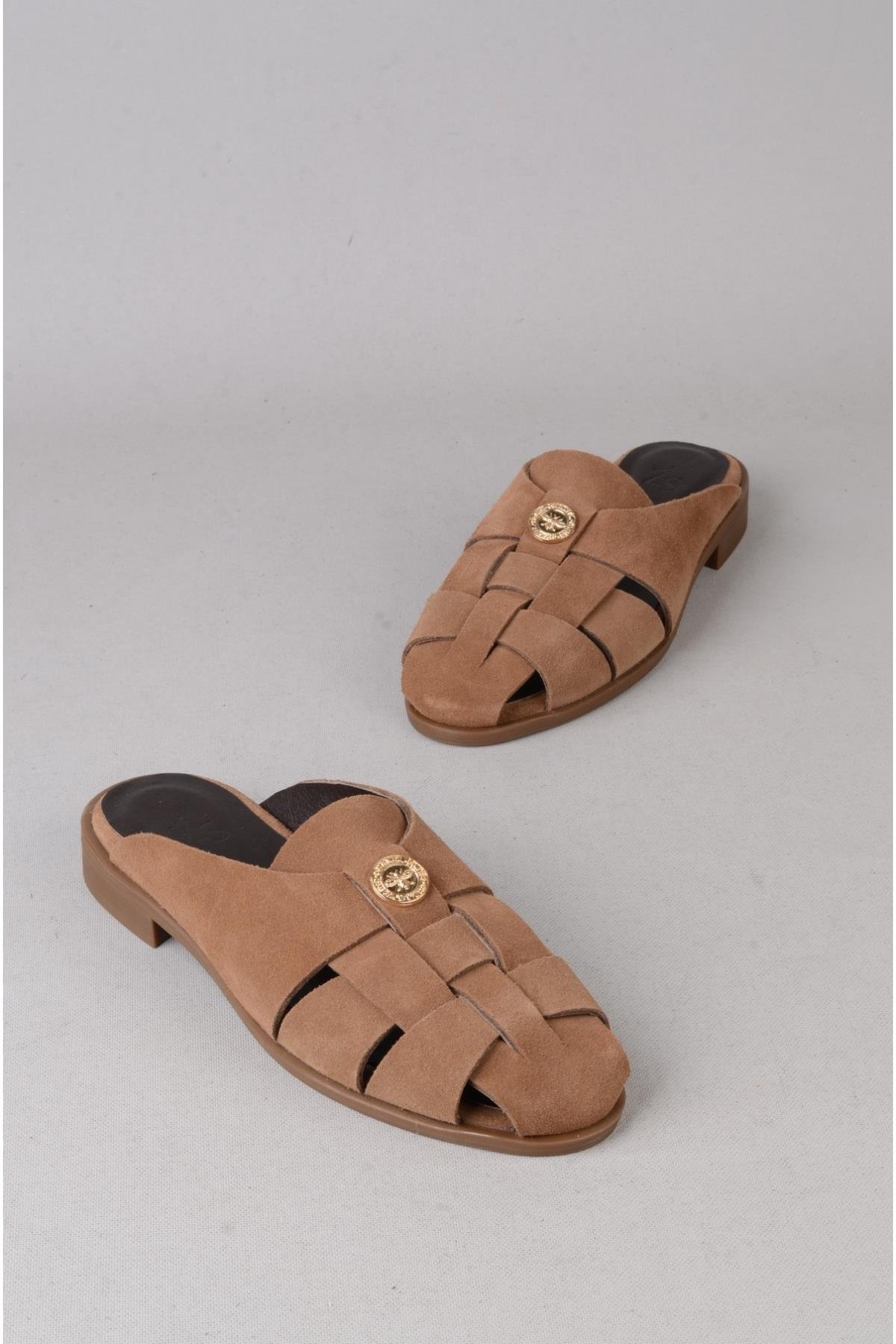 SEÇ 4200 HAKİKİ DERİ KADIN TERLİK (Topuk Boyu:2cm) SİGARO