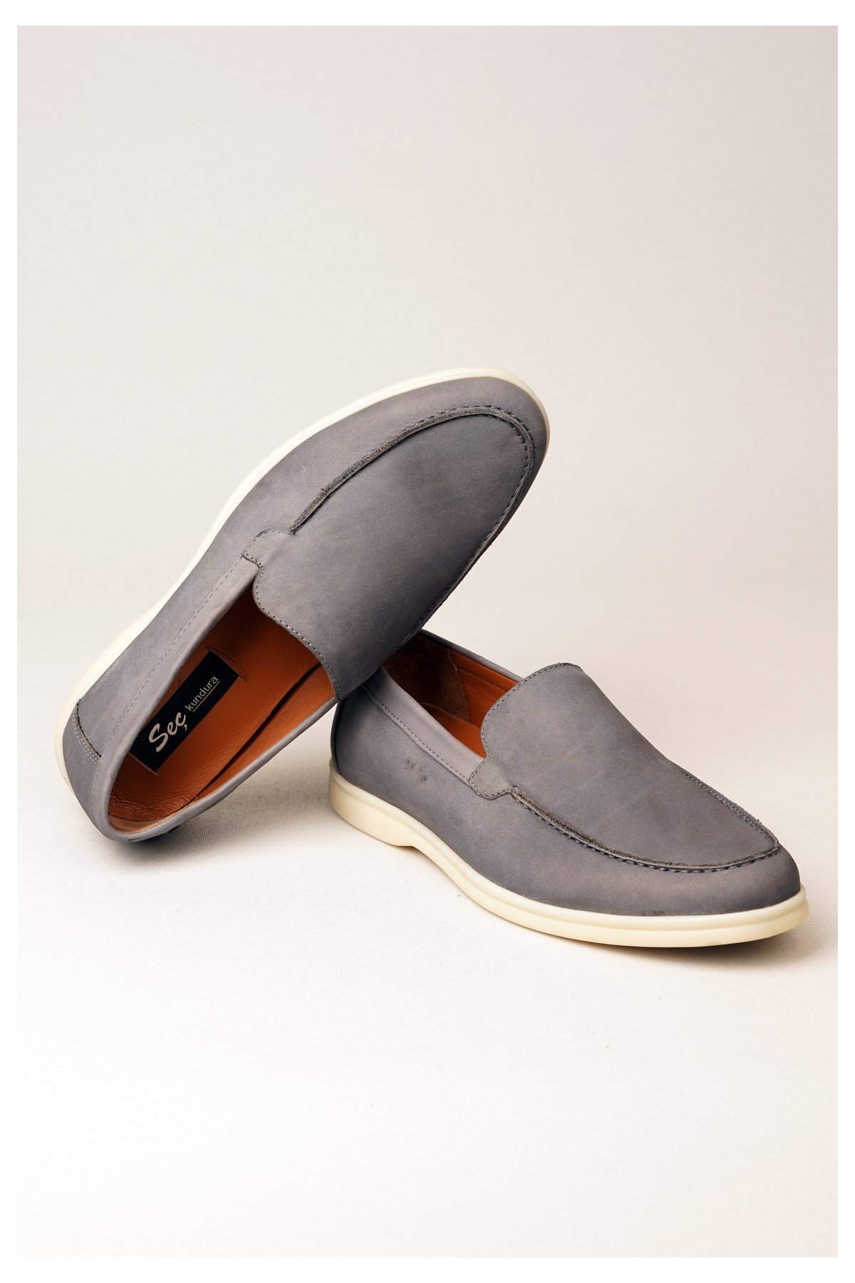 Seç 4439 Hakiki Deri Casual Erkek Ayakkabi Gri Süet