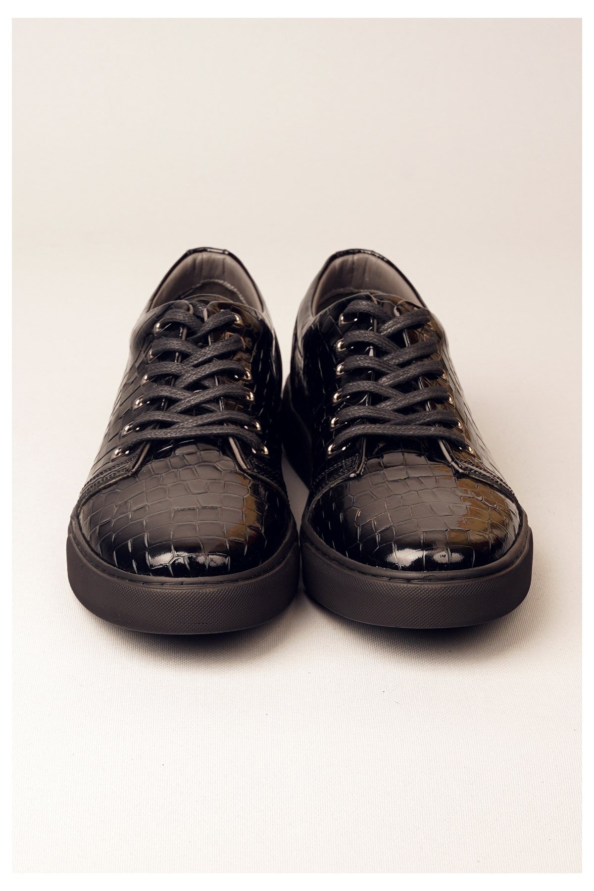 Seç 4496 Hakiki Deri Sneakers Erkek Ayakkabi Siyah Rugan