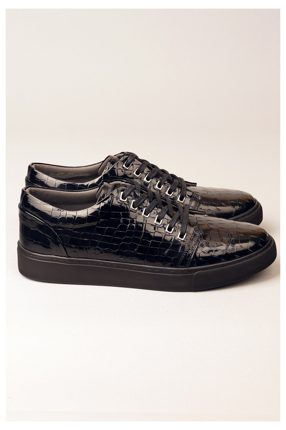 Seç 4496 Hakiki Deri Sneakers Erkek Ayakkabi Siyah Rugan