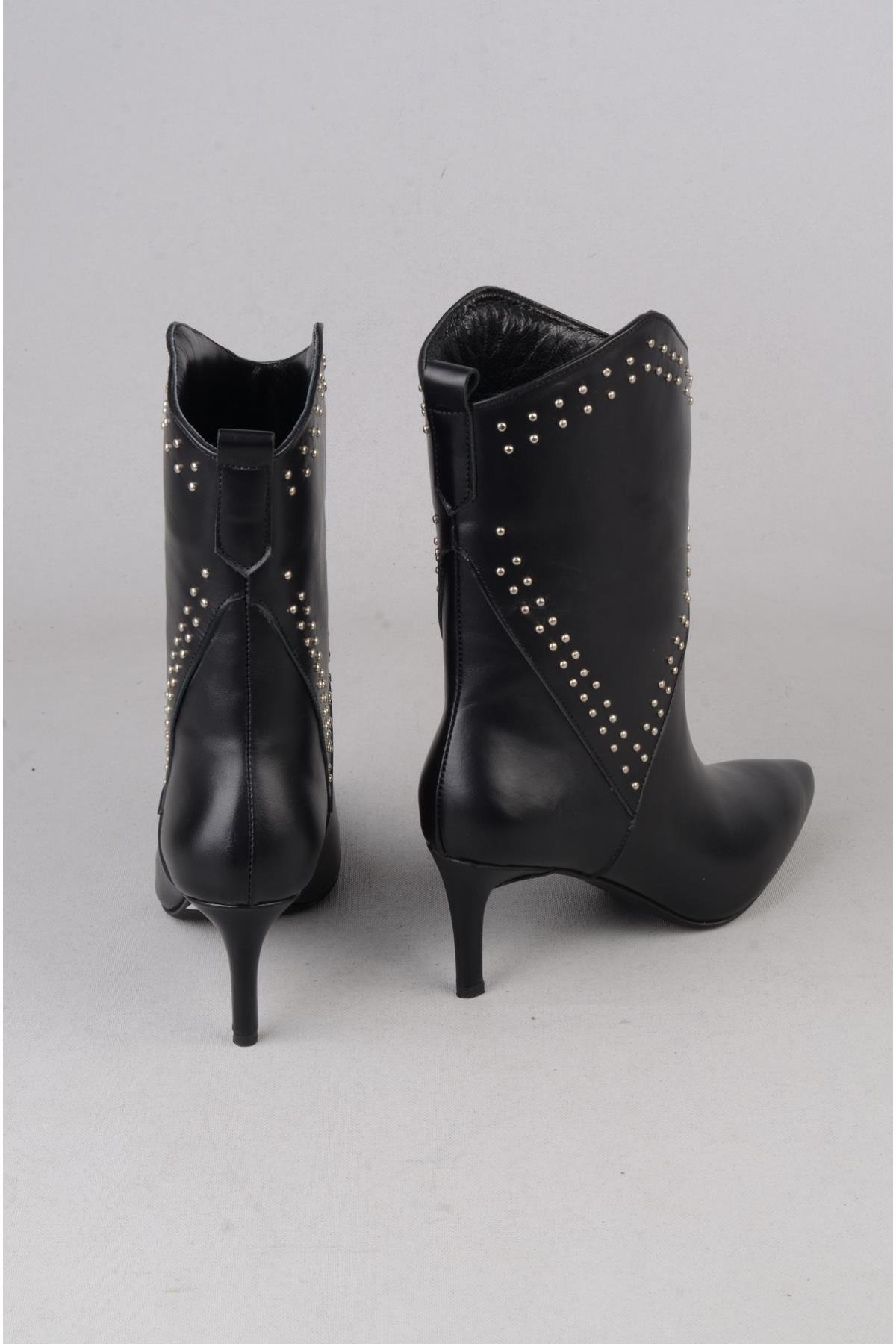 SEÇ 5510 WESTERN TOPUKLU ÇİZME (Topuk Boyu:7 cm) SİYAH