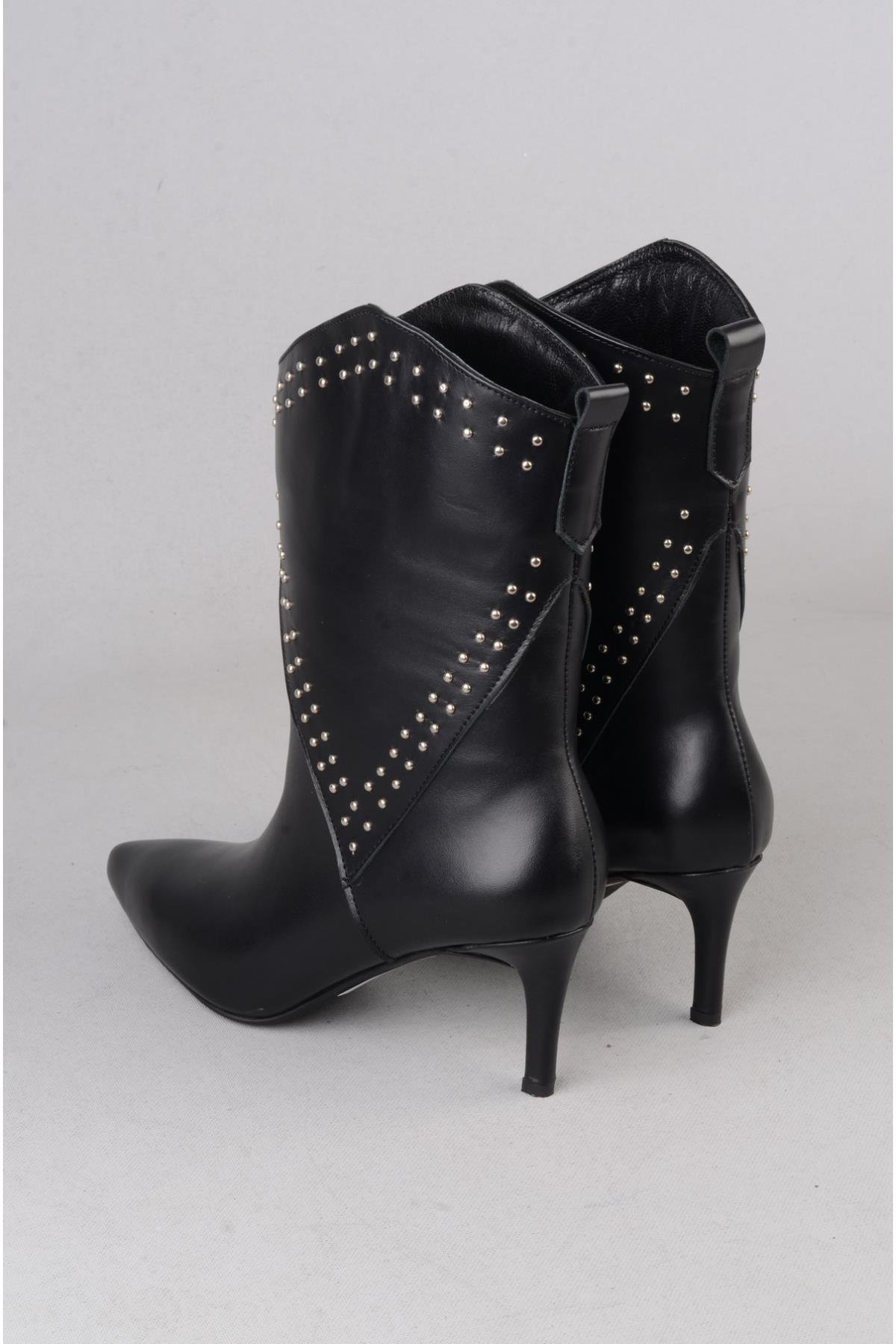 SEÇ 5510 WESTERN TOPUKLU ÇİZME (Topuk Boyu:7 cm) SİYAH
