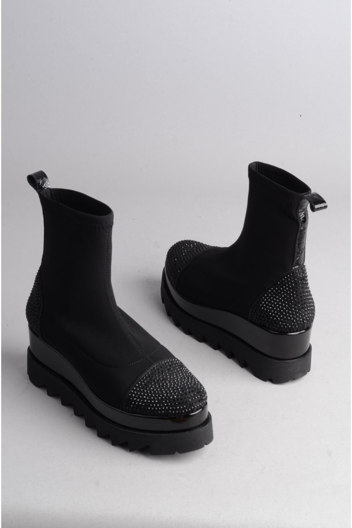 SEÇ 692412 STREÇ TAŞ DETAYLI ÖZEL TASARIM KADIN BOT