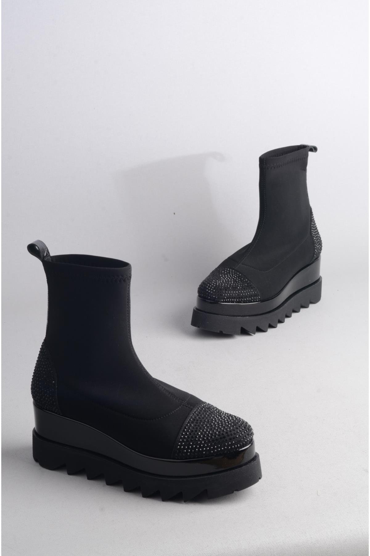 SEÇ 692412 STREÇ TAŞ DETAYLI ÖZEL TASARIM KADIN BOT