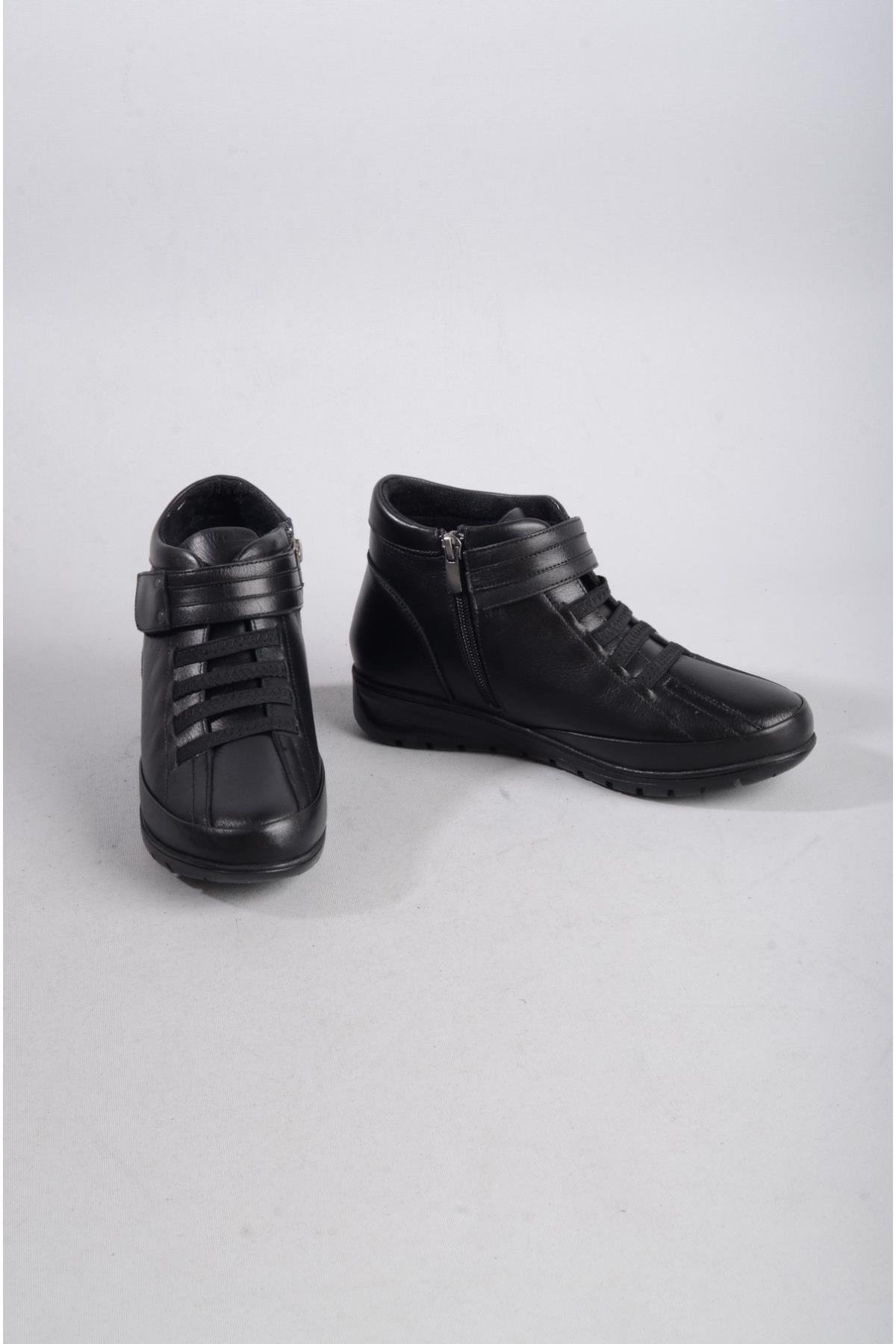 SEÇ 7118 HAKİKİ DERİ COMFORT KADIN BOT SİYAH